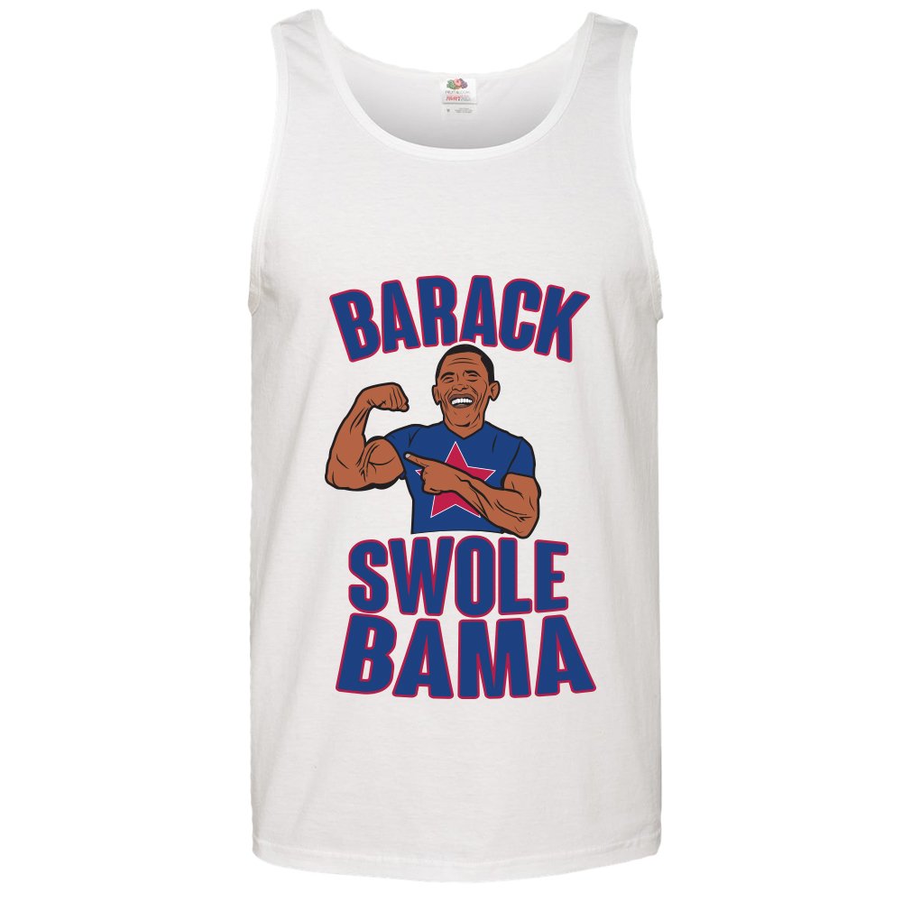 Barack Swolebama Workout Tank Top for Men - Moisture Wicking Gym Shirt for Weightlifting & CrossFit - Funny Political Fitness Apparel
