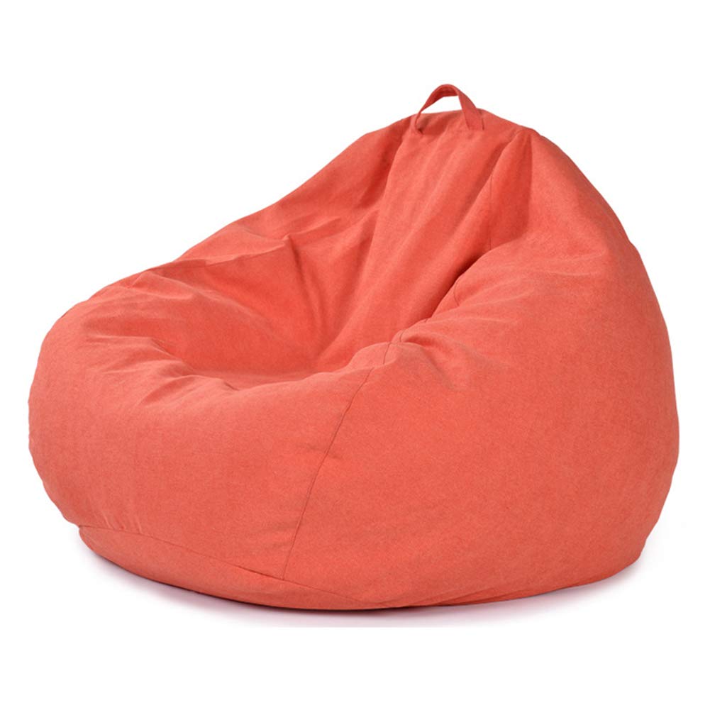 RTMX&kk XXL Classic Bean Bag Chair Cover - 47.2 x 47.2 Inches (120x120cm) Red Sofa Slipcover with Handle - No Filling Required for Adults & Kids - Perfect for Living Room, Game Room, Dorm or Outdoor Relaxation