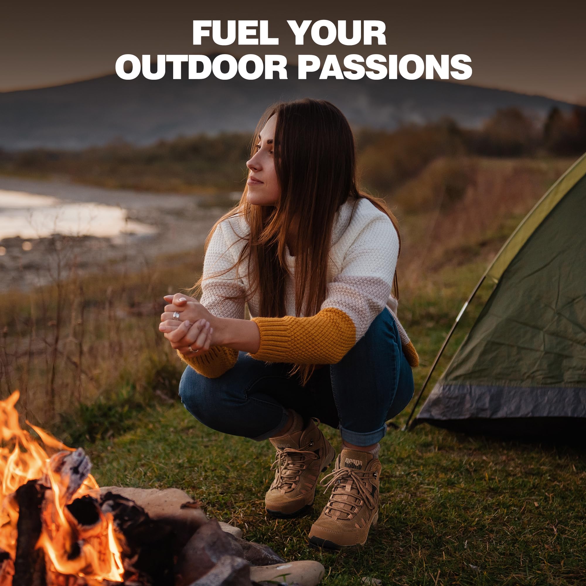 Waterproof Lightweight Hiking Boots for Women - Ankle Support, Breathable & Non-Slip Outdoor Backpacking Shoes - Perfect for Trail Hiking, Camping and Mountain Adventures