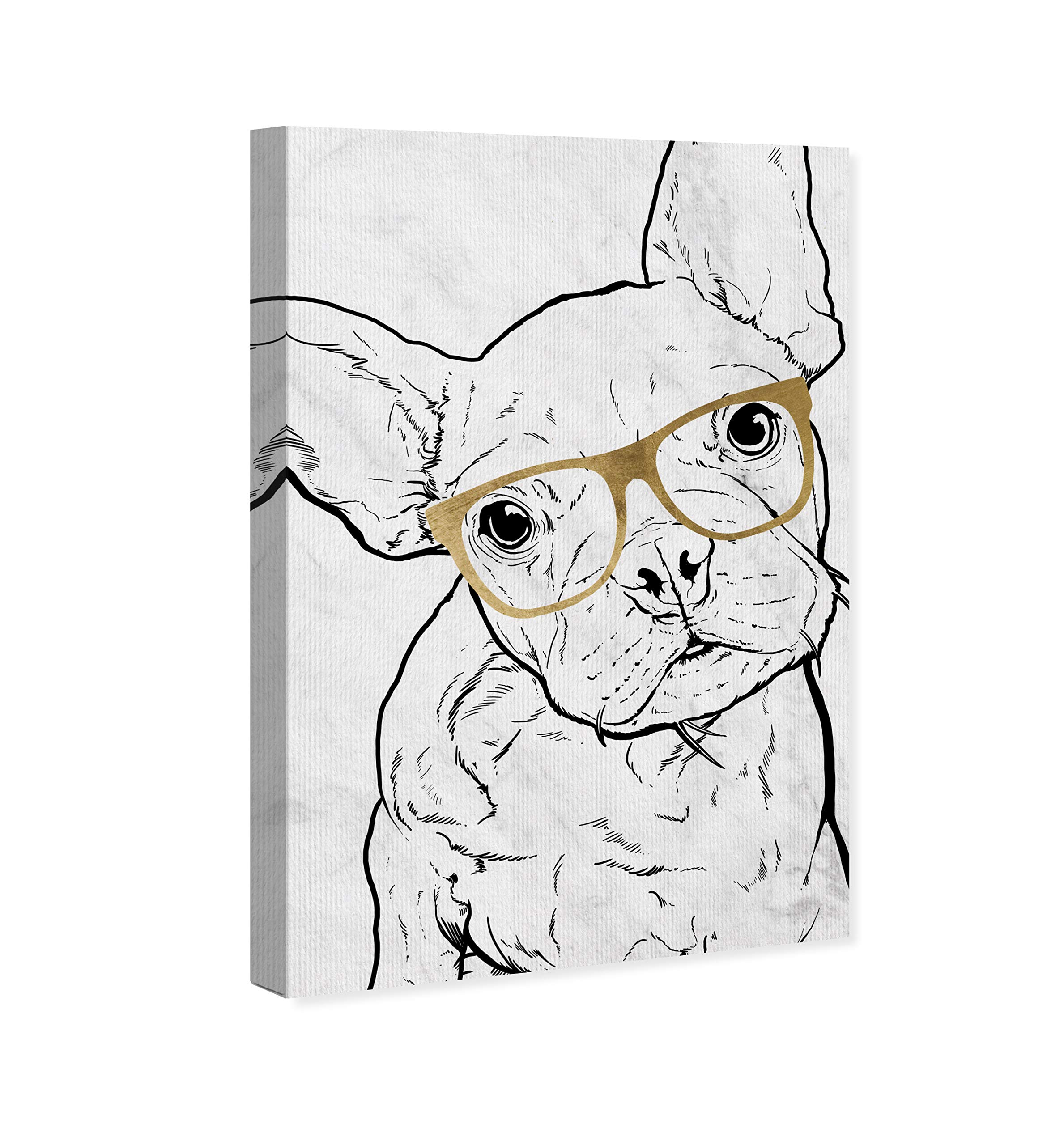 Frenchie Glasses Wall Art Canvas Print - 10