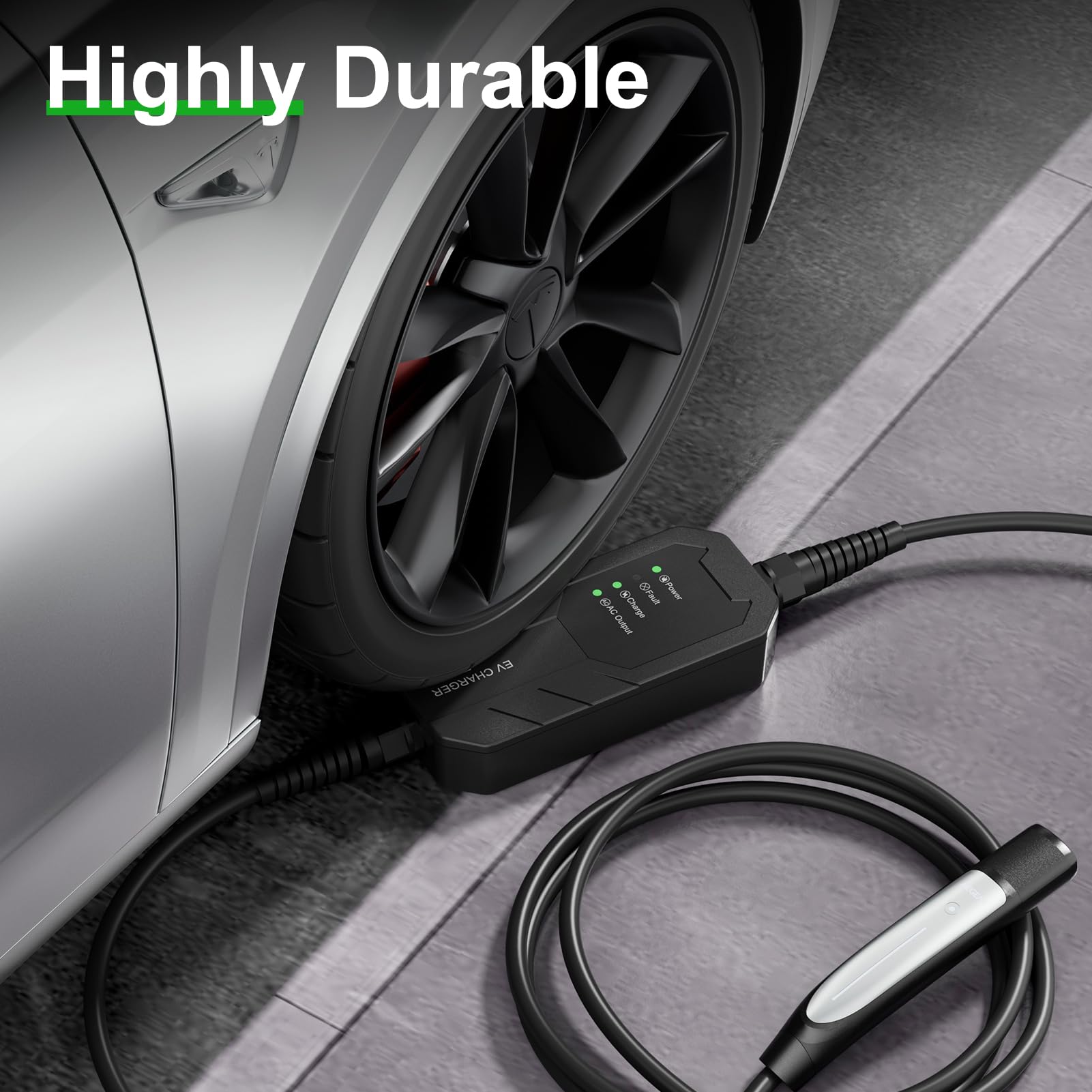 16 Amp Level 1-2 Tesla Charger with NEMA 6-20 Plug & 5-15 Adapter | Portable EV Charger for Tesla Model X/Y/3/S & Cybertruck | Home & Travel Electric Vehicle Charging Solution