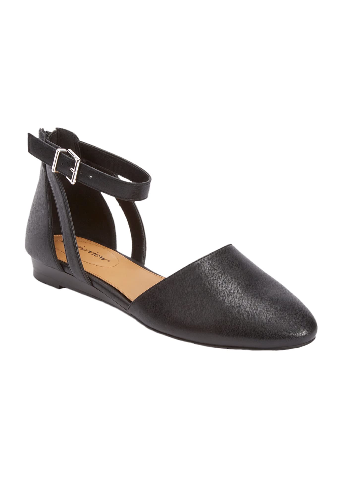 Comfortview Women's Wide Width The Paris Flat - Comfortable Slip-On Ballet Shoes for Wide Feet | Perfect for Work, Travel & Casual Wear