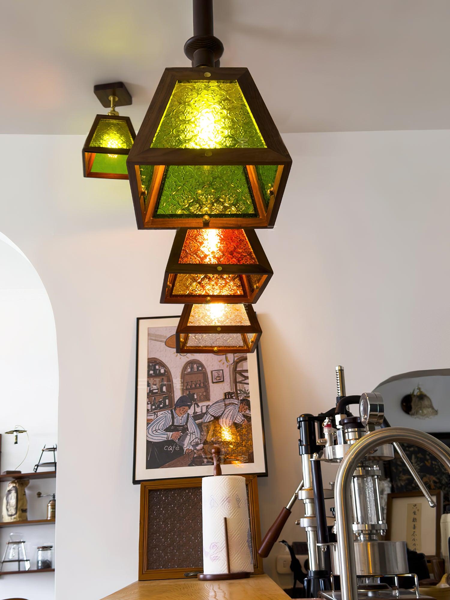 Meyda Tiffany Style Stained Glass Pendant Light - Elegant Ceiling Hanging Lamp for Kitchen Island, Dining Room & Bedroom Decor