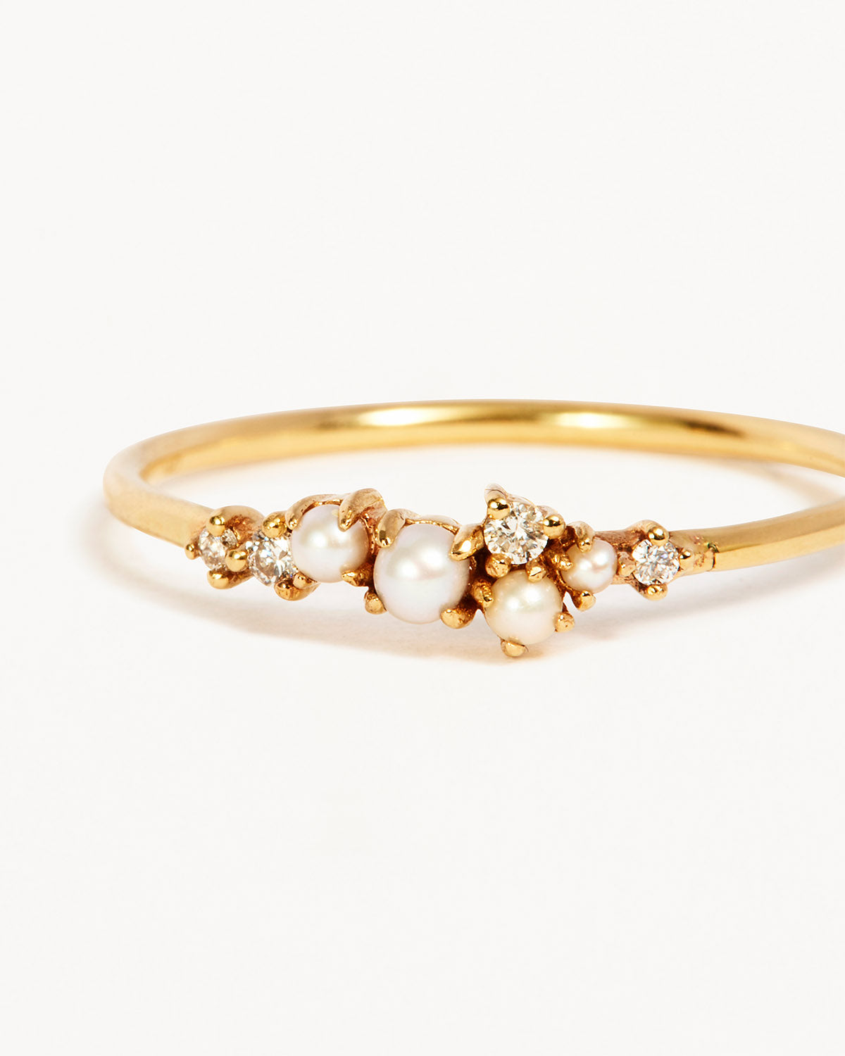 14K Solid Gold Tranquillity Diamond Ring for Women - Elegant Stackable Wedding Band, Anniversary Gift, Promise Ring - Perfect for Everyday Wear & Special Occasions