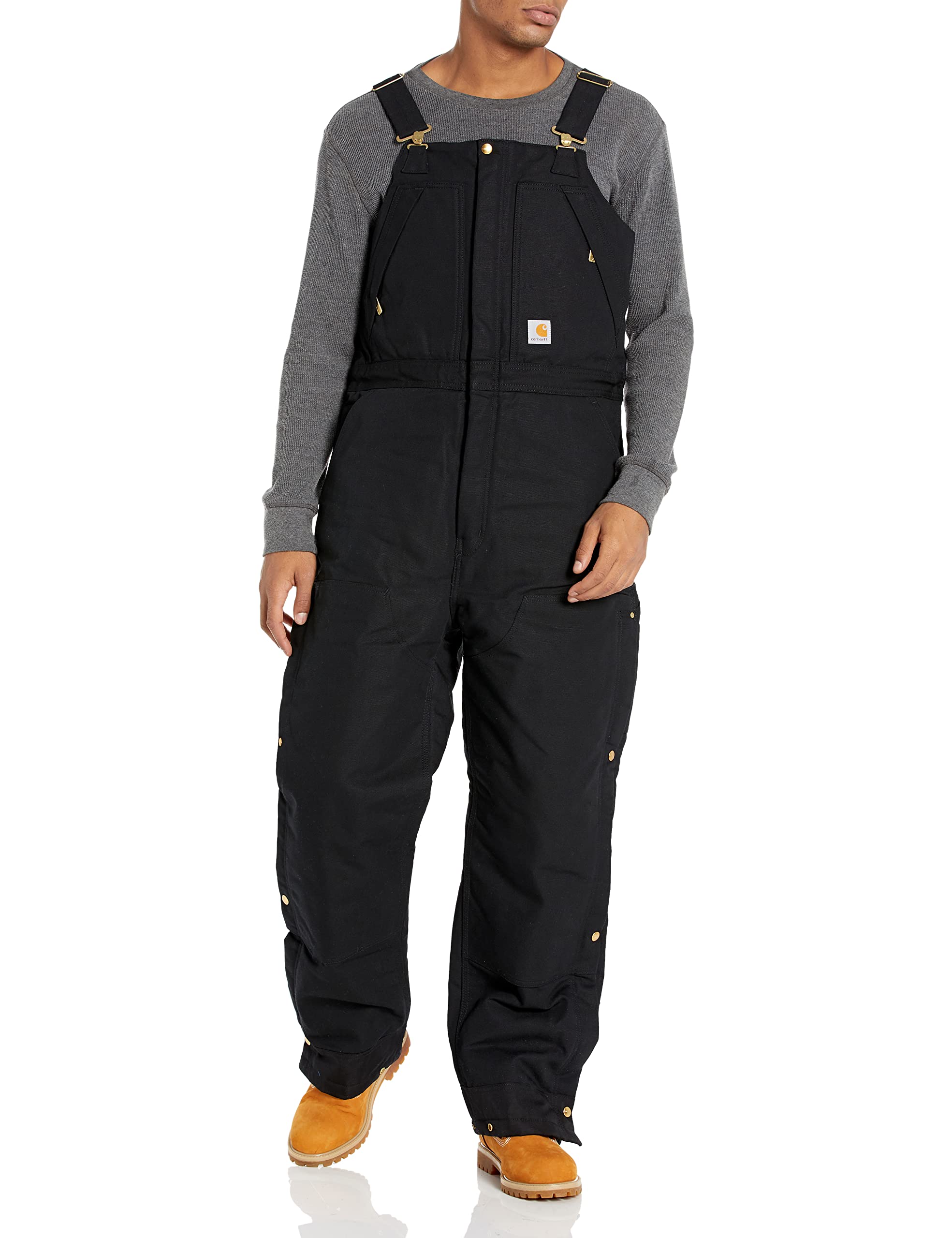 Carhartt Men's Loose Fit Insulated Duck Bib Overalls - Heavy Duty Workwear for Construction, Farming & Outdoor Winter Jobs