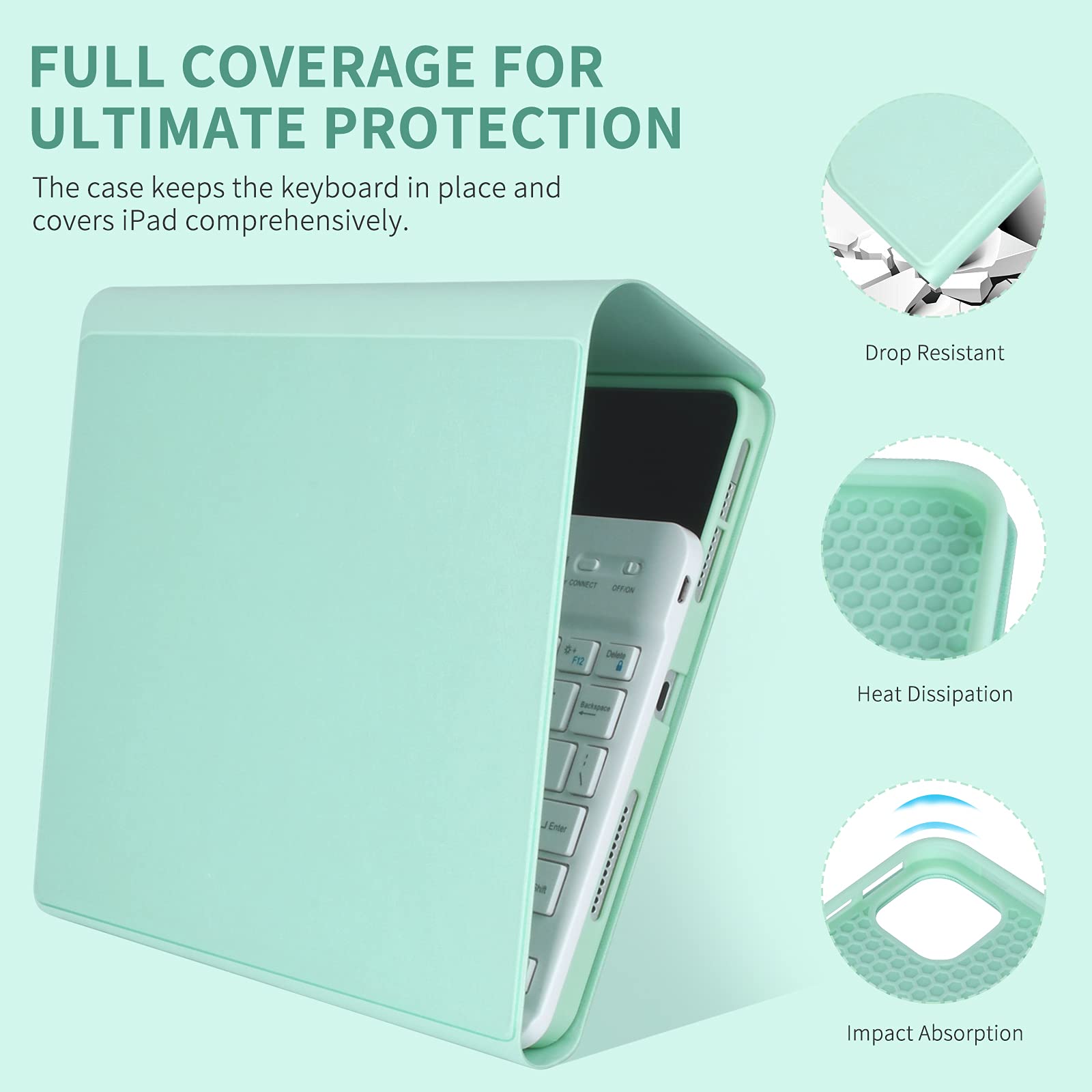 Magnetic Detachable Bluetooth Keyboard Case for iPad Air 11 inch (M3 2025/M2 2024) & iPad Pro 11 inch (1st-4th Gen) - Slim Protective Cover with Pencil Holder for 10.9