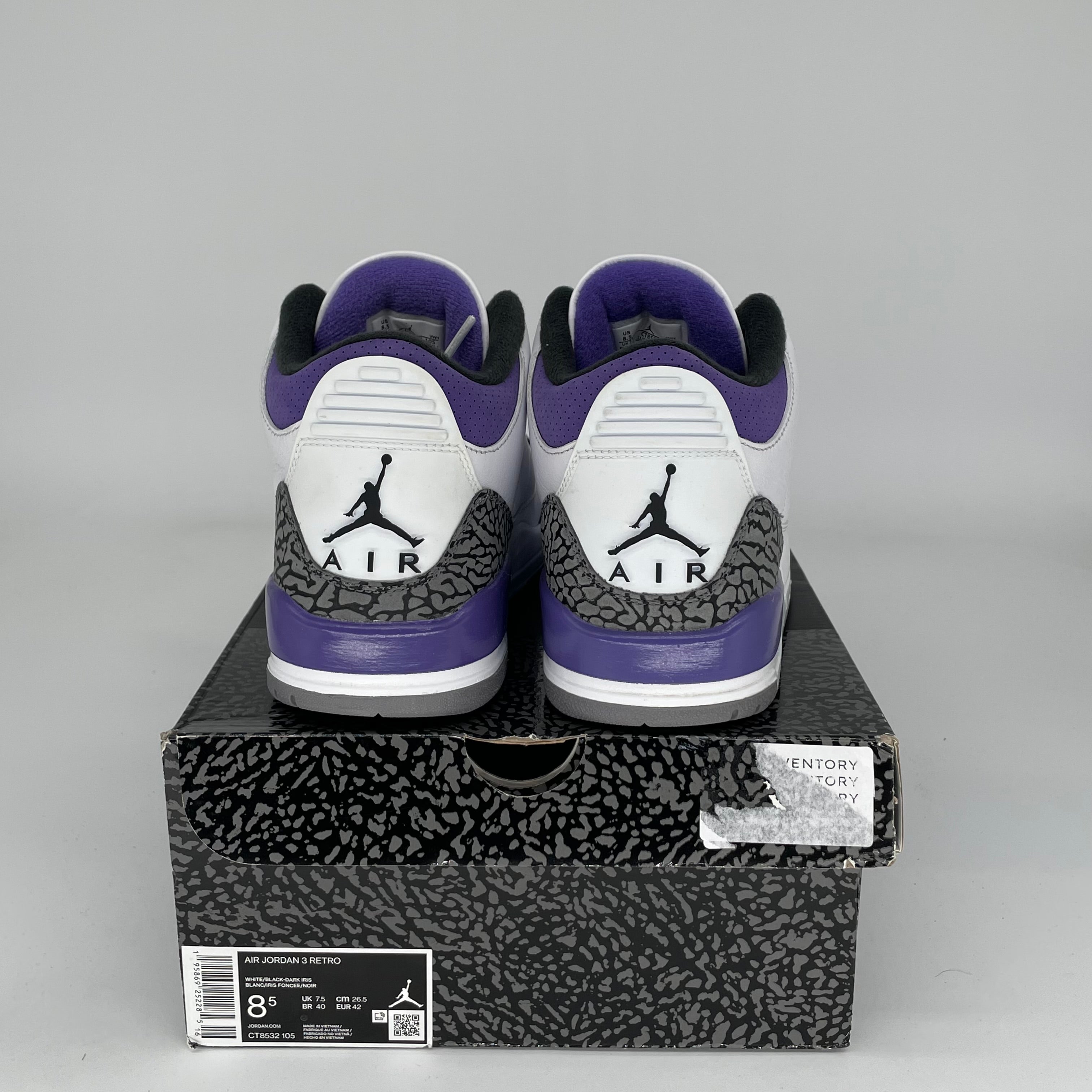 AIR JORDAN 3 DARK IRIS Men's Basketball Shoes Size 8.5 - CT8532 105 Retro Sneakers for Running, Gym & Streetwear Fashion