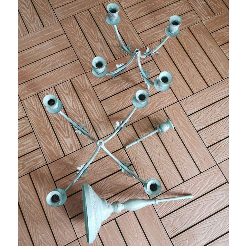 9-Piece Metal Candelabra Candle Holders Set - Elegant Farmhouse Candlesticks for Home, Cafe, Wedding & Party Decor - Perfect for Romantic Dinners, Housewarming Gifts & Farmhouse Style Decorating