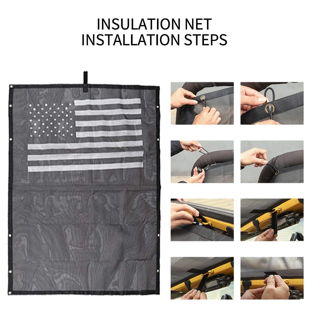 UV Protection Mesh Sunshade Bikini Top for Jeep Wrangler TJ 1997-2006 - American Flag Design | Perfect for Beach, Off-Roading & Summer Adventures