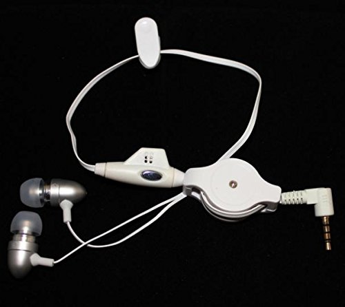Retractable Wired Headphones with Mic - 3.5mm Hands-Free Earpiece for TCL 30 XE 5G & Tab 8 - Perfect for Workouts, Commuting & Office Calls