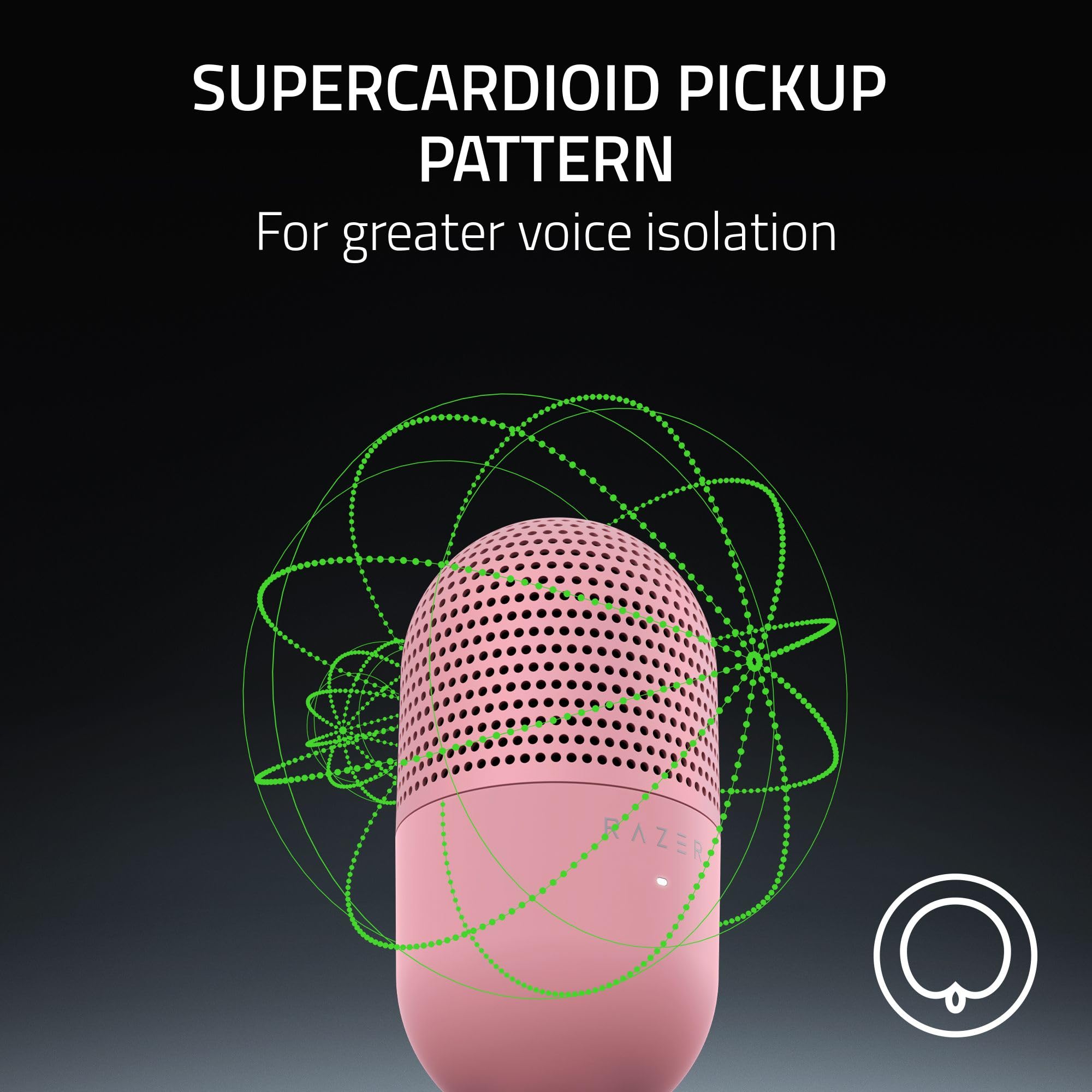 Razer Seiren V3 Mini USB Mic - Supercardioid Condenser Mic for PC Streaming & Gaming