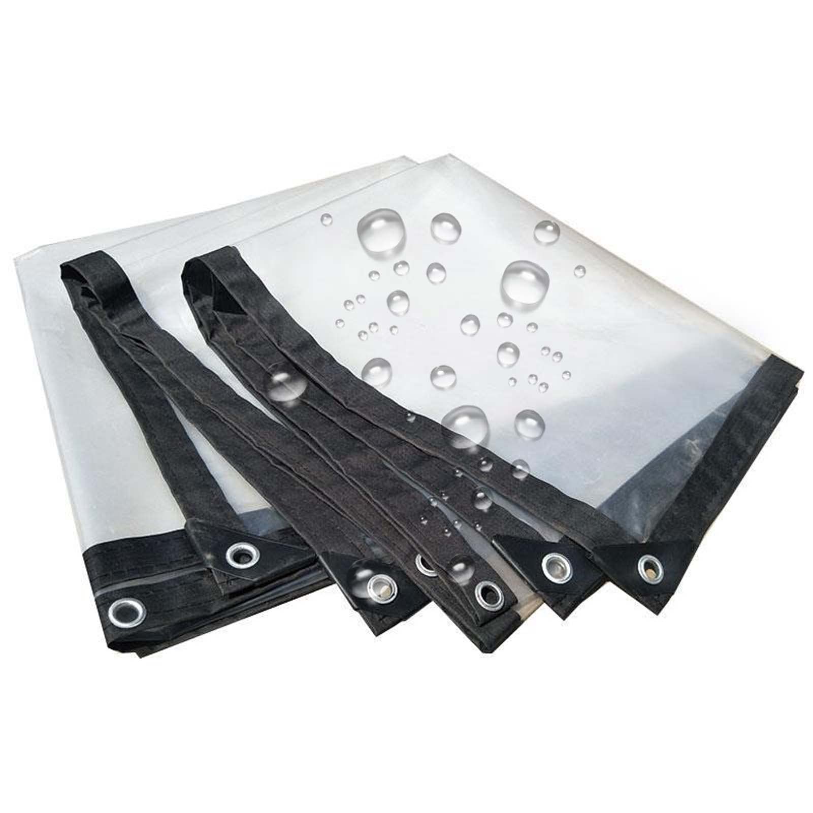 XIGG Clear Waterproof Tarpaulin with Grommets - Transparent Greenhouse Cover, Dustproof Rainproof Tarp for Garden, Patio, Lawn, Plants & Pet Hutch - Perfect for Outdoor Protection, Plant Growth & Weatherproofing
