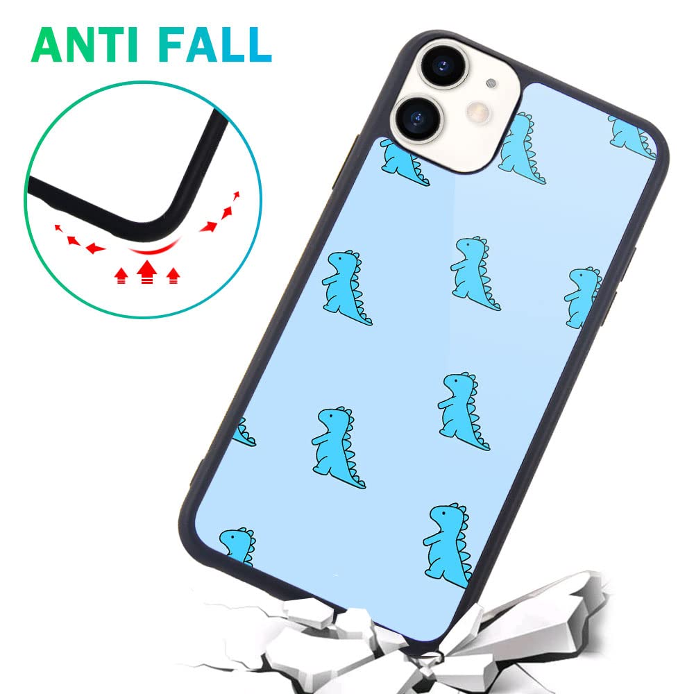 MAYCARI iPhone 11 Pro Case - Blue Dinosaur Cute Pattern Design, Hard Back with Soft TPU Bumper Shockproof Protective Cover for Women Girls | Perfect for School, Work & Daily Use