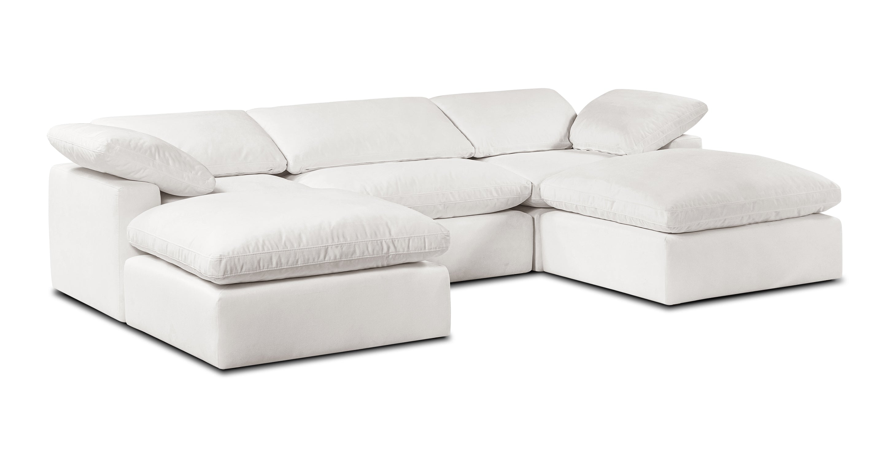 5-Seat Aspen Modular Double Chaise Sectional Sofa - Modern L-Shaped Living Room Couch for Family Gatherings & Movie Nights