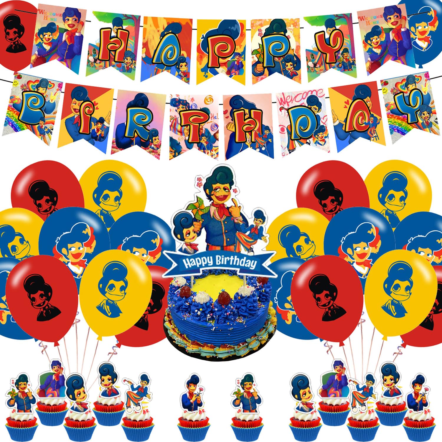 Wally Darling Welcome Home Birthday Party Decorations Set - Banner, Balloons, Cake & Cupcake Toppers for Home Decor & Themed Celebrations