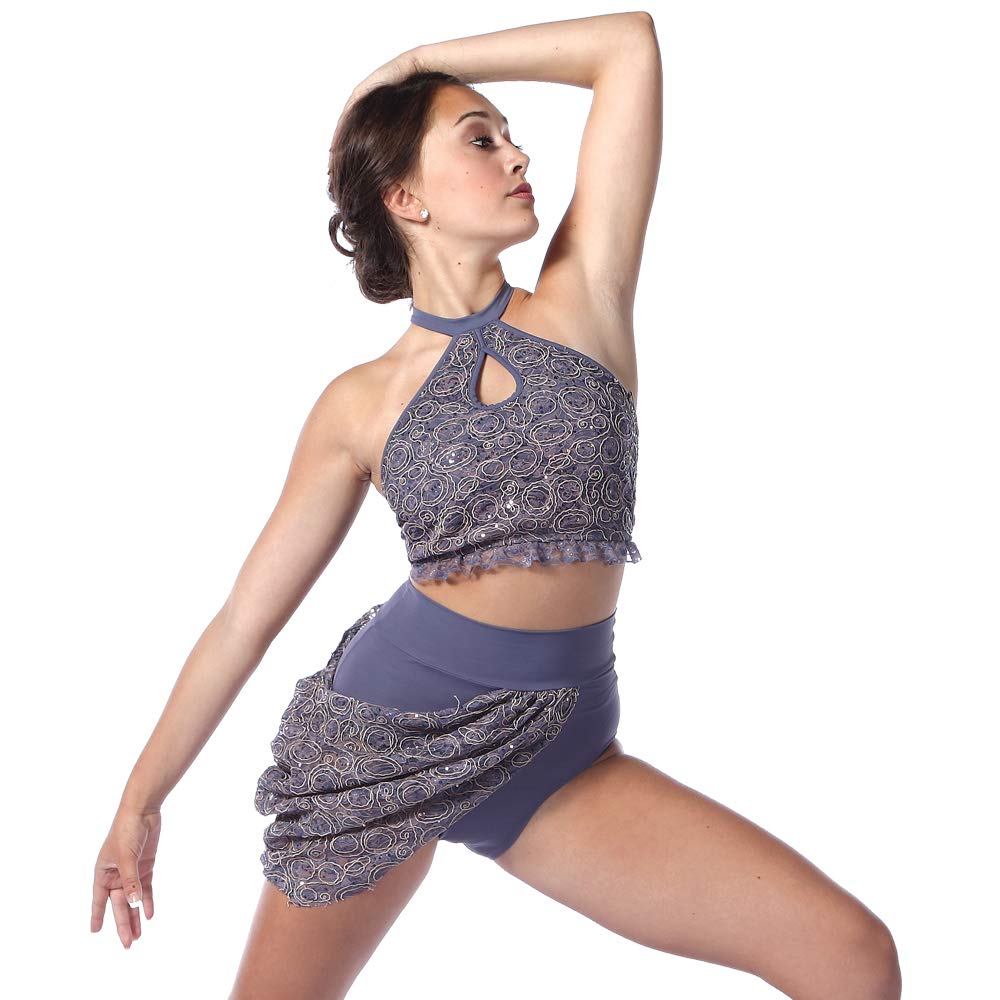 Sexy Women's Lace Dance Costume Halter Keyhole Bra Top - Perfect for Pole Dancing, Burlesque Shows & Sensual Performances
