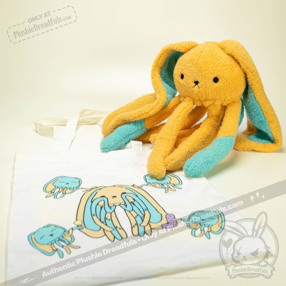 Plushie Dreadfuls Sensory Processing Disorder Jellyfish Rabbit Stuffed Animal - Soft Anxiety Relief Toy for Kids & Adults, Perfect for Therapy, Calming Sensory Needs and Emotional Support
