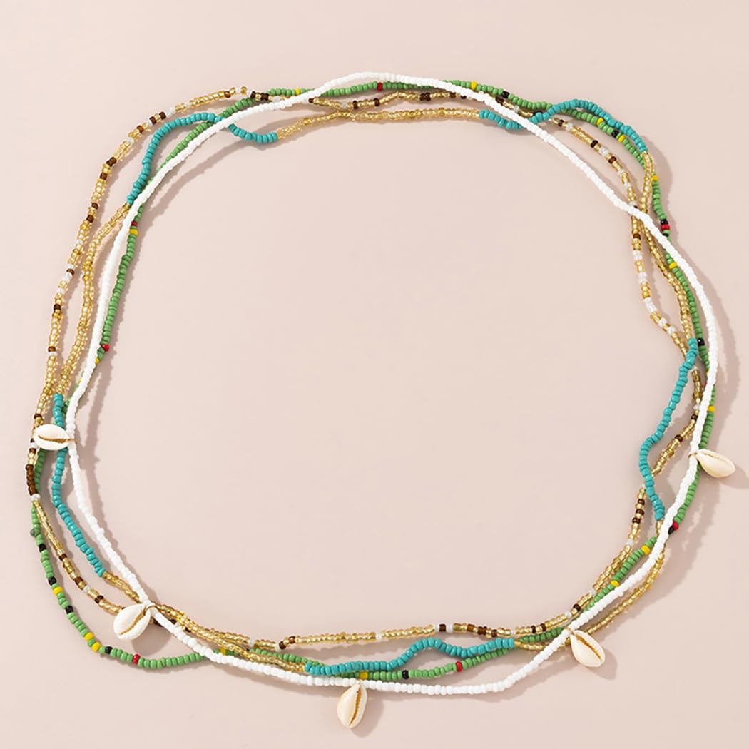 ELOOF Boho Belly Chain for Women - Fashionable Beaded Body Jewelry with Shell Accents | Perfect for Beach, Festival, and Summer Outfits