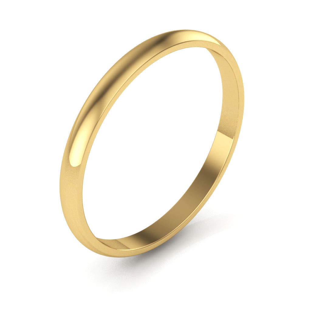 10K Yellow Gold Plain Wedding Bands for Men & Women - 2mm Thin Comfort Fit Ring - Perfect for Anniversaries, Engagements, and Everyday Wear