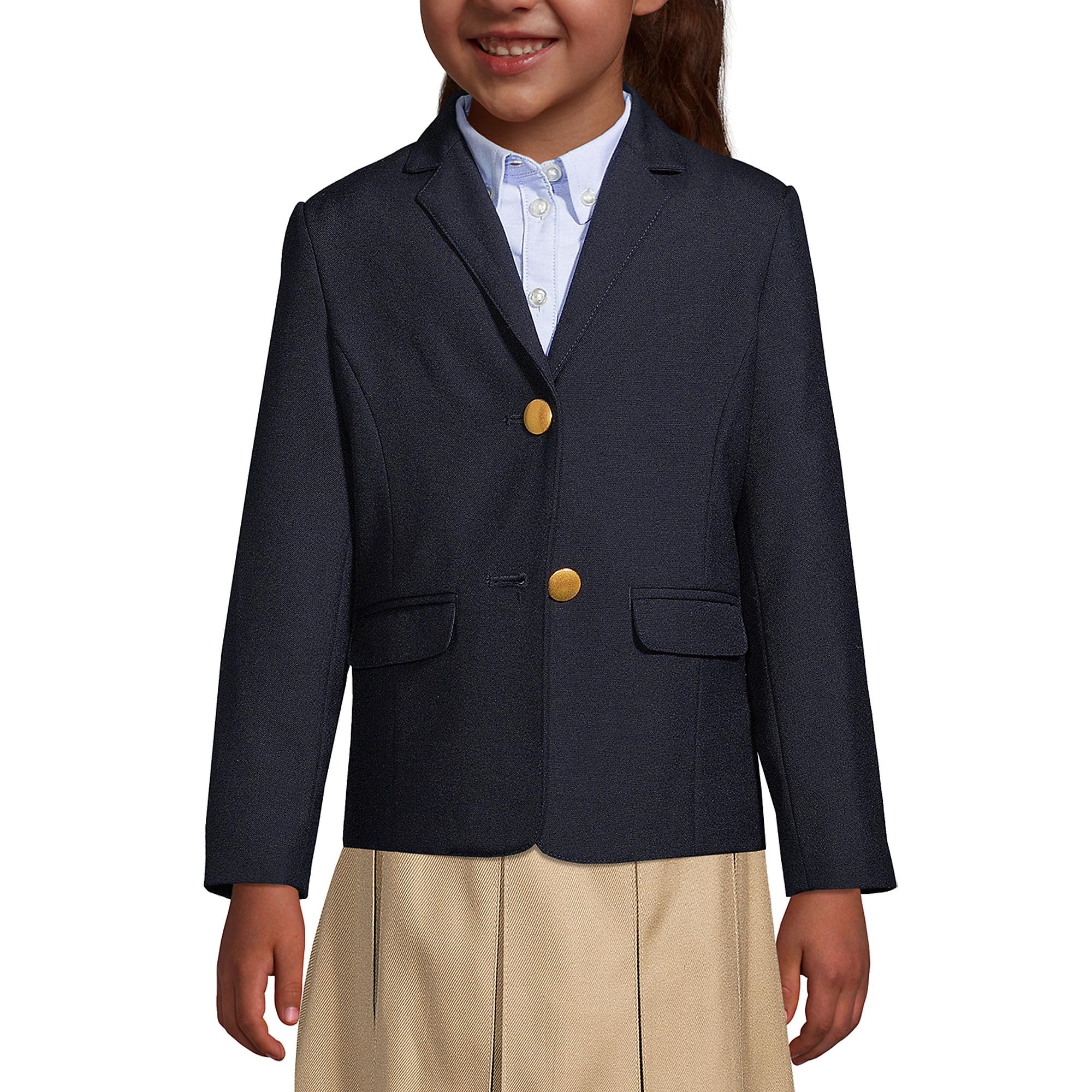 Lands' End Girls' Hopsack Blazer - Classic School Uniform Jacket for Girls | Perfect for School, Formal Events & Dressy Occasions