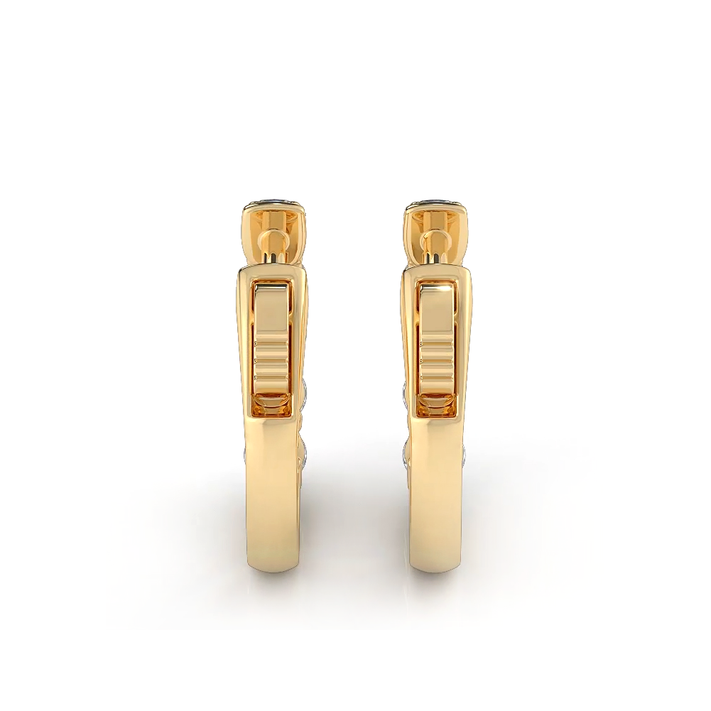 1.0 CTW Prong Huggie Hoop Earrings for Women - 14K Gold Plated Small Hoops for Everyday Wear, Gift Giving & Special Occasions