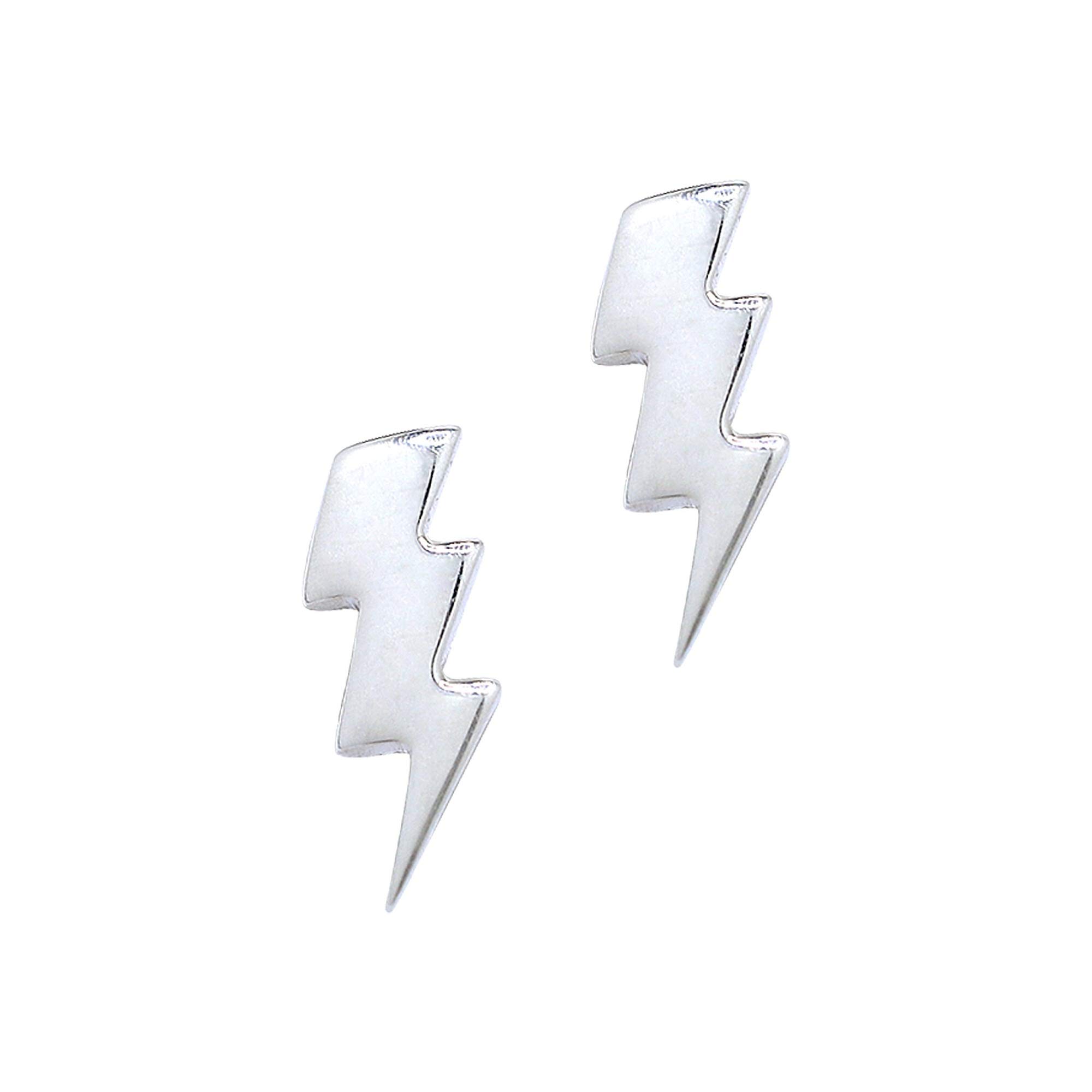 Boma Jewelry Sterling Silver Lightning Bolt Stud Earrings for Women - Hypoallergenic 925 Silver Earrings - Trendy Punk Rock Jewelry Gift for Her - Perfect for Concerts, Parties & Everyday Wear