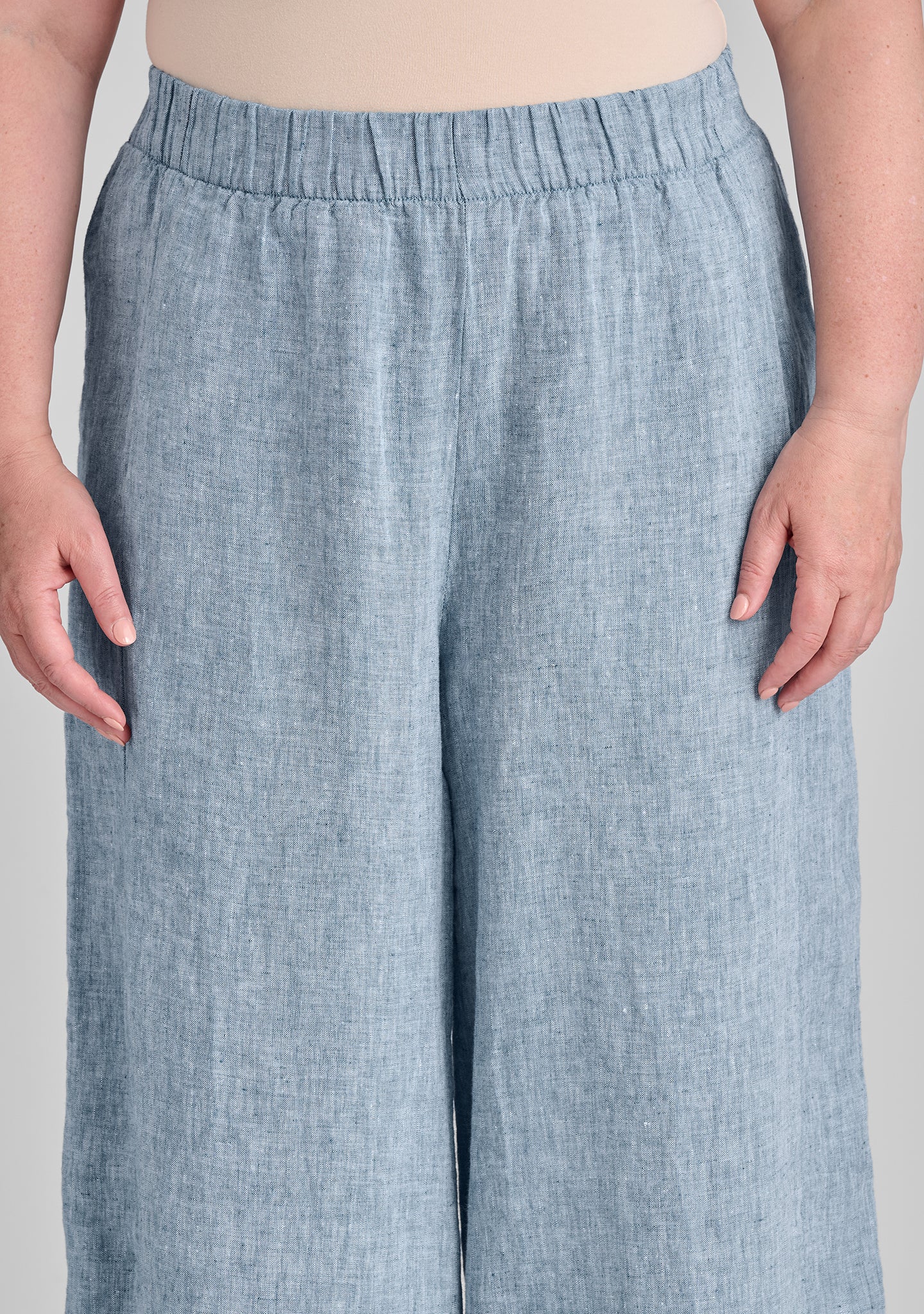 Breathable Linen Panel Pants with Elastic Waistband - Comfortable Casual Pants for Women | Perfect for Summer, Travel & Lounge Wear