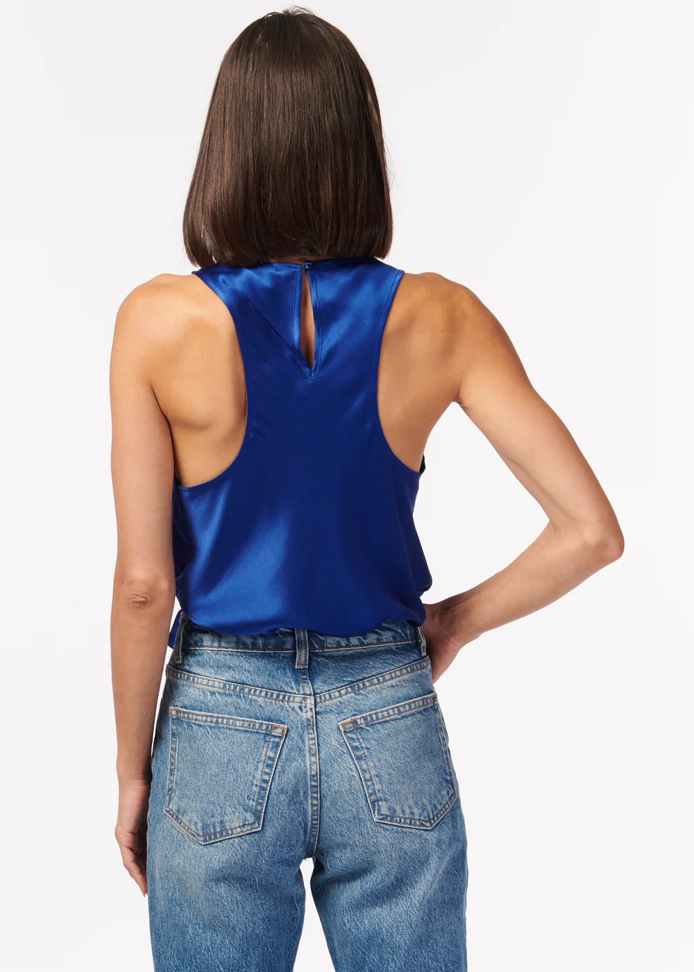 Floriana Cami Lapis - Women's Elegant Sleeveless V-Neck Camisole Top for Casual Wear, Date Night & Layering