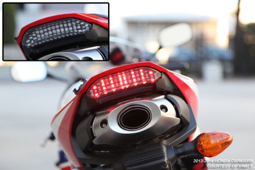 Sequential LED Tail Lights Clear Lens for Honda CBR600RR 2013-2025 - High Visibility Brake Lights for Night Riding & Enhanced Safety