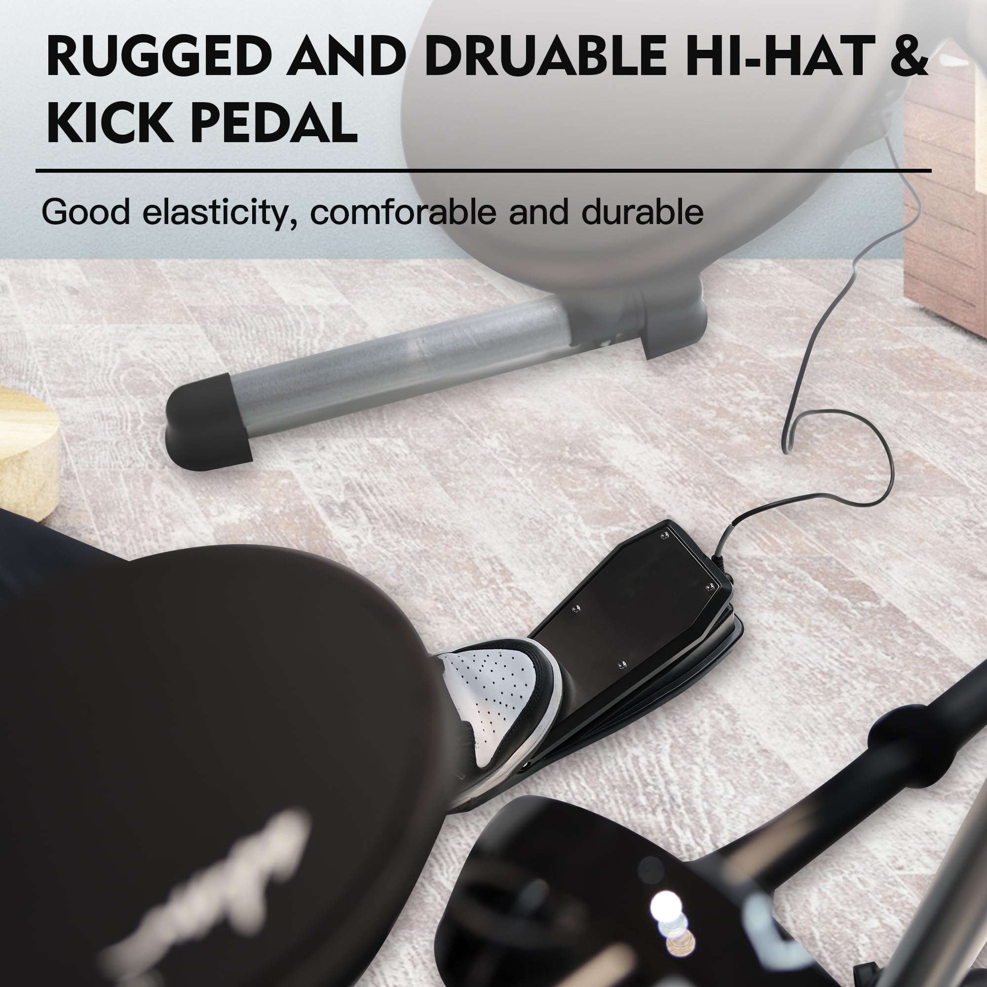 ADM Electronic Drum Set with 4 Quiet Mesh Pads - 180+ Realistic Sounds, Beginner Electric Drum Kit with Dual Pedals, Throne, Headphones & Sticks | Perfect for Home Practice, Music Lessons & Silent Training