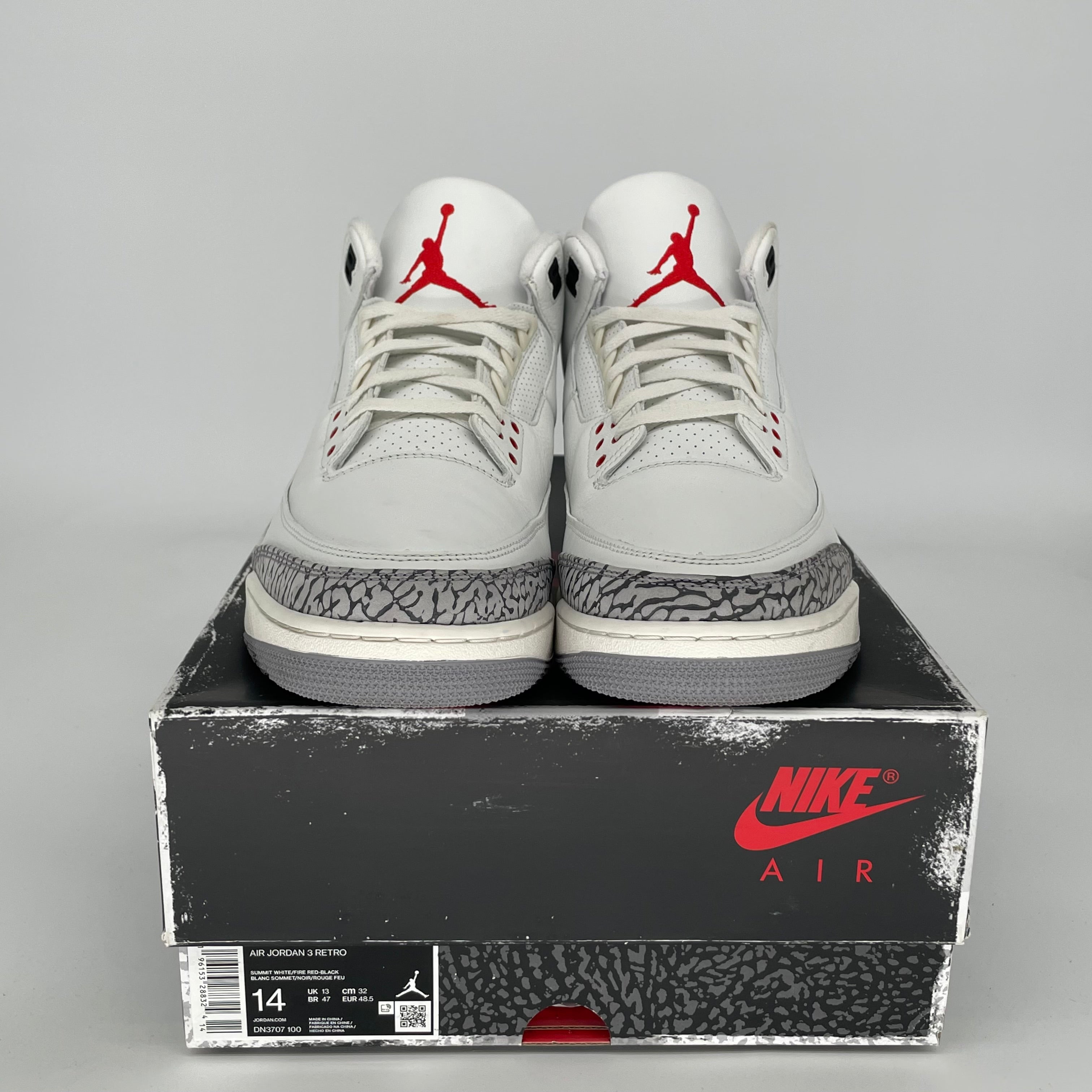Authentic Air Jordan 3 Retro 'White Cement Reimagined' Basketball Shoes - Size 14 (DN3707-100) - Perfect for Sneaker Collectors & Casual Streetwear Fashion