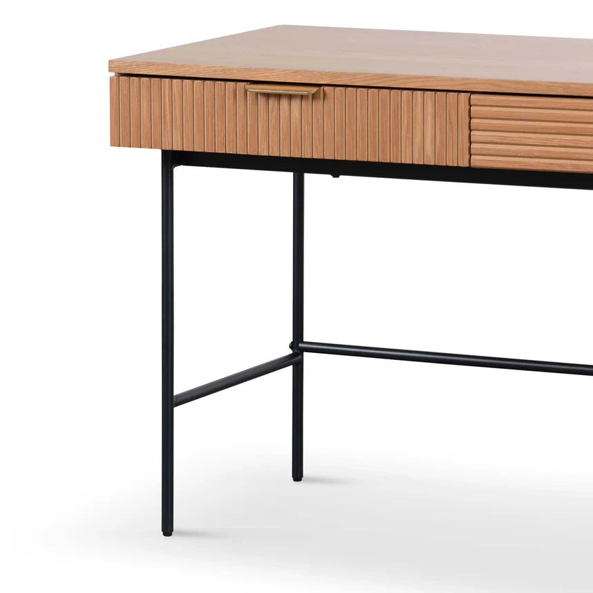 Stylish Dark Oak Home Office Desk - Modern Ergonomic Writing Desk for Small Spaces - Perfect for Remote Work, Study & Productivity