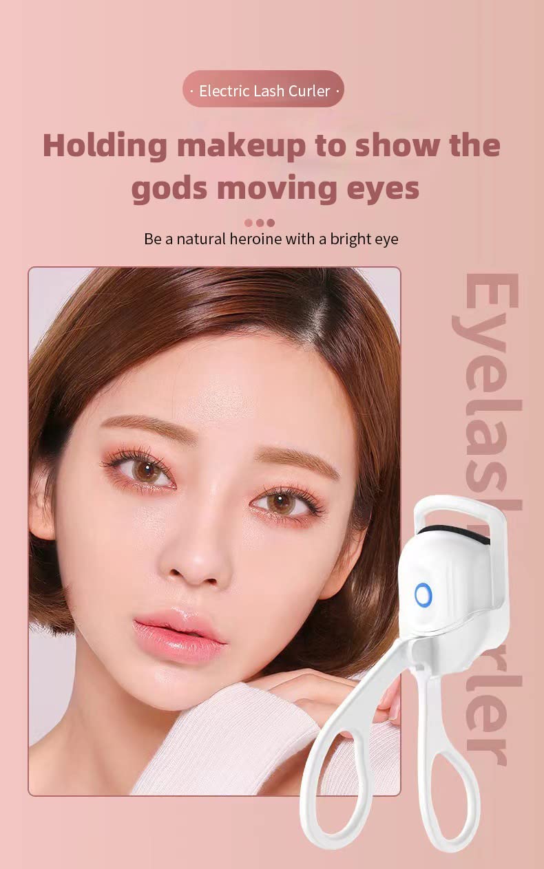 USB Rechargeable Heated Eyelash Curler with Silicone Pads - 2 Fast Heating Modes for Natural Curling, Perfect Lash Styling Tool for Women & Girls (Pink) | Great for Daily Makeup, Travel & Gift Giving