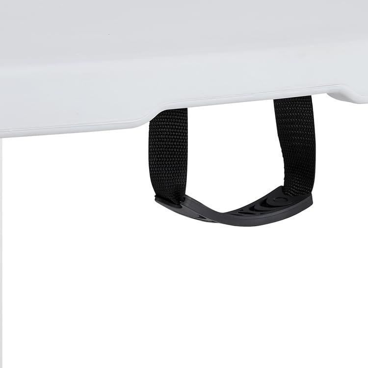 Naomi Home 60-Inch Round Folding Table - Lightweight Durable Bi-Fold Portable Plastic Table with Carrying Handle, White Resin Surface & Sturdy Steel Frame for Indoor Outdoor Use - Perfect for Parties, Picnics, Camping, and Home Events
