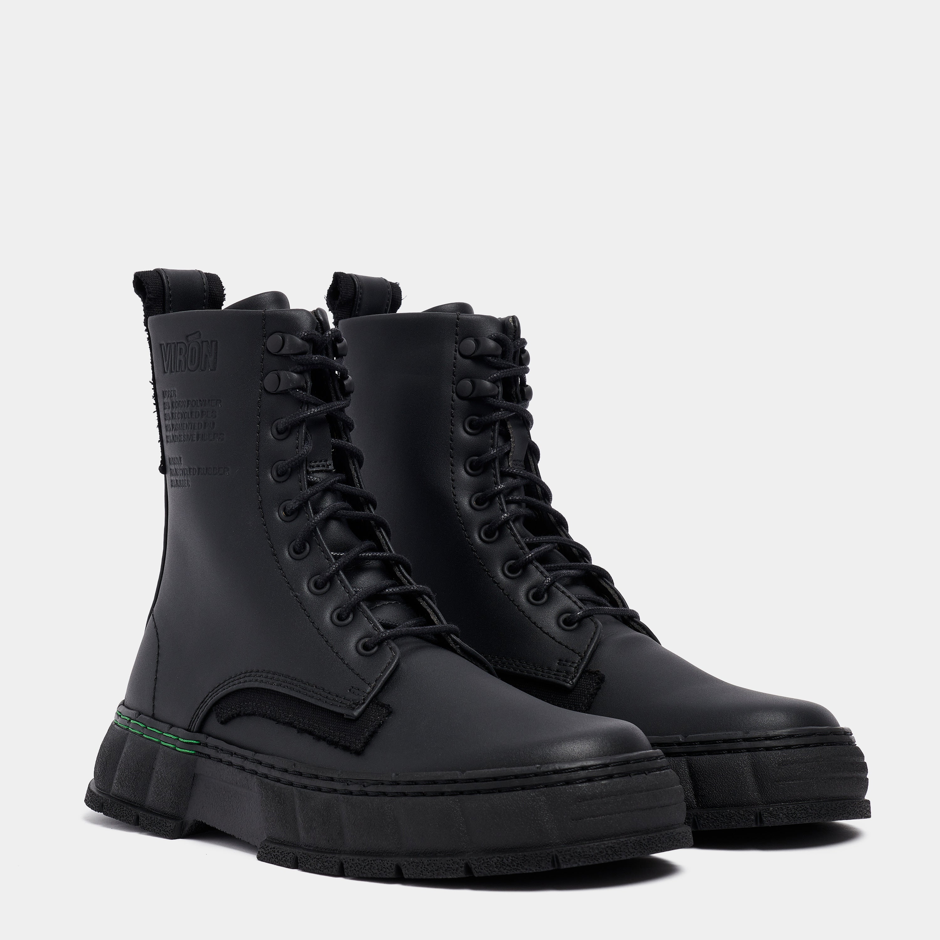 1992 Black Corn Leather Boots by Virón - Stylish & Durable Footwear for Casual Outings & Outdoor Adventures