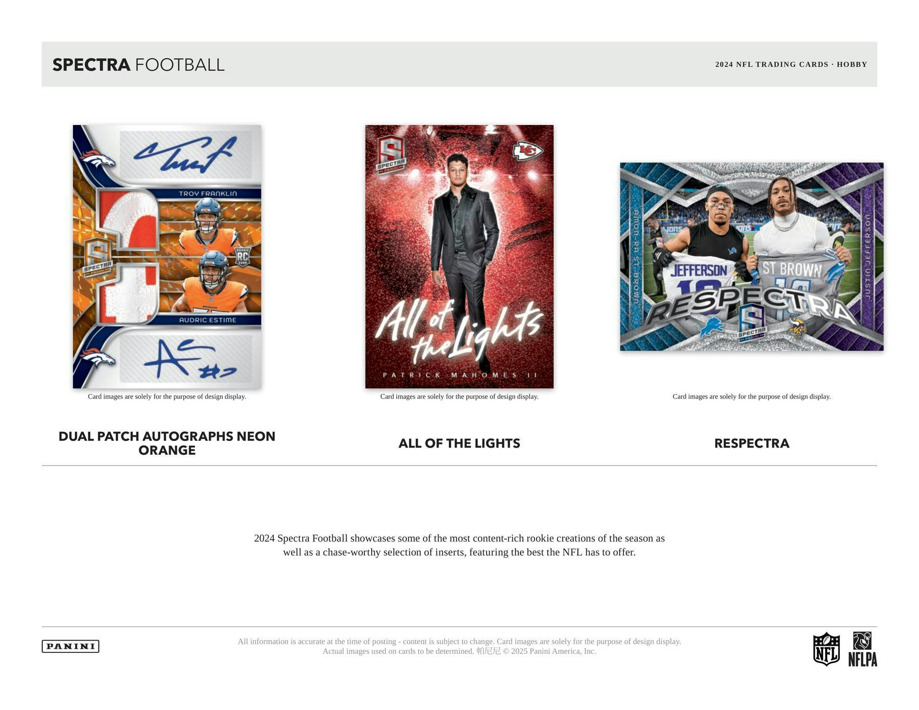 2024 Panini Spectra Football Hobby Box - Premium Trading Cards Collection for NFL Fans & Collectors - Perfect for Sports Memorabilia, Gift Giving & Investment