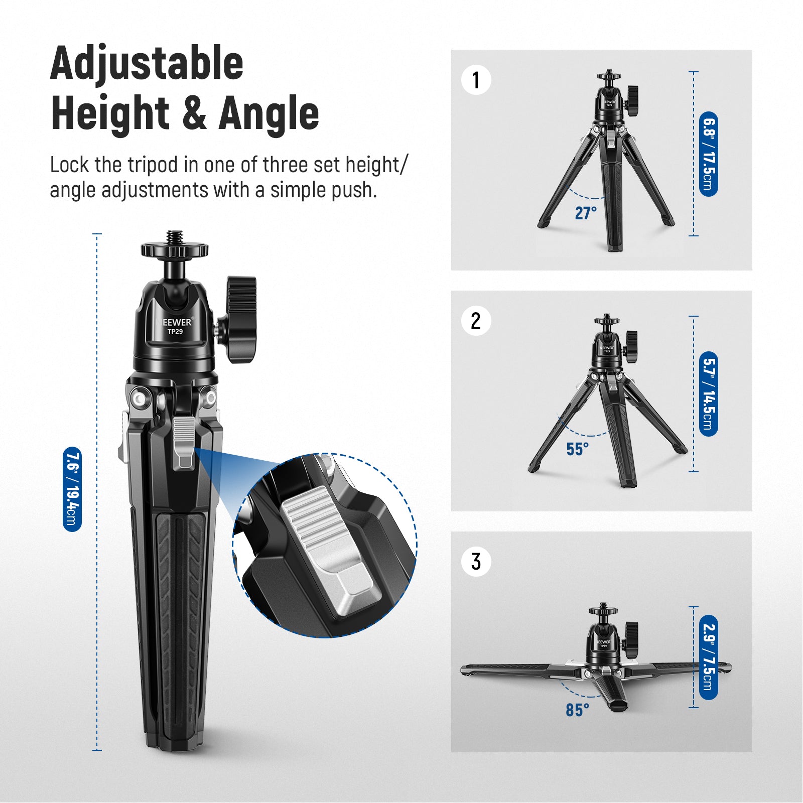 NEEWER PA010+TP29 Magnetic Phone Tripod Stand with MagSafe Compatibility - Perfect for iPhone Photography, Vlogging, and Hands-Free Video Calls