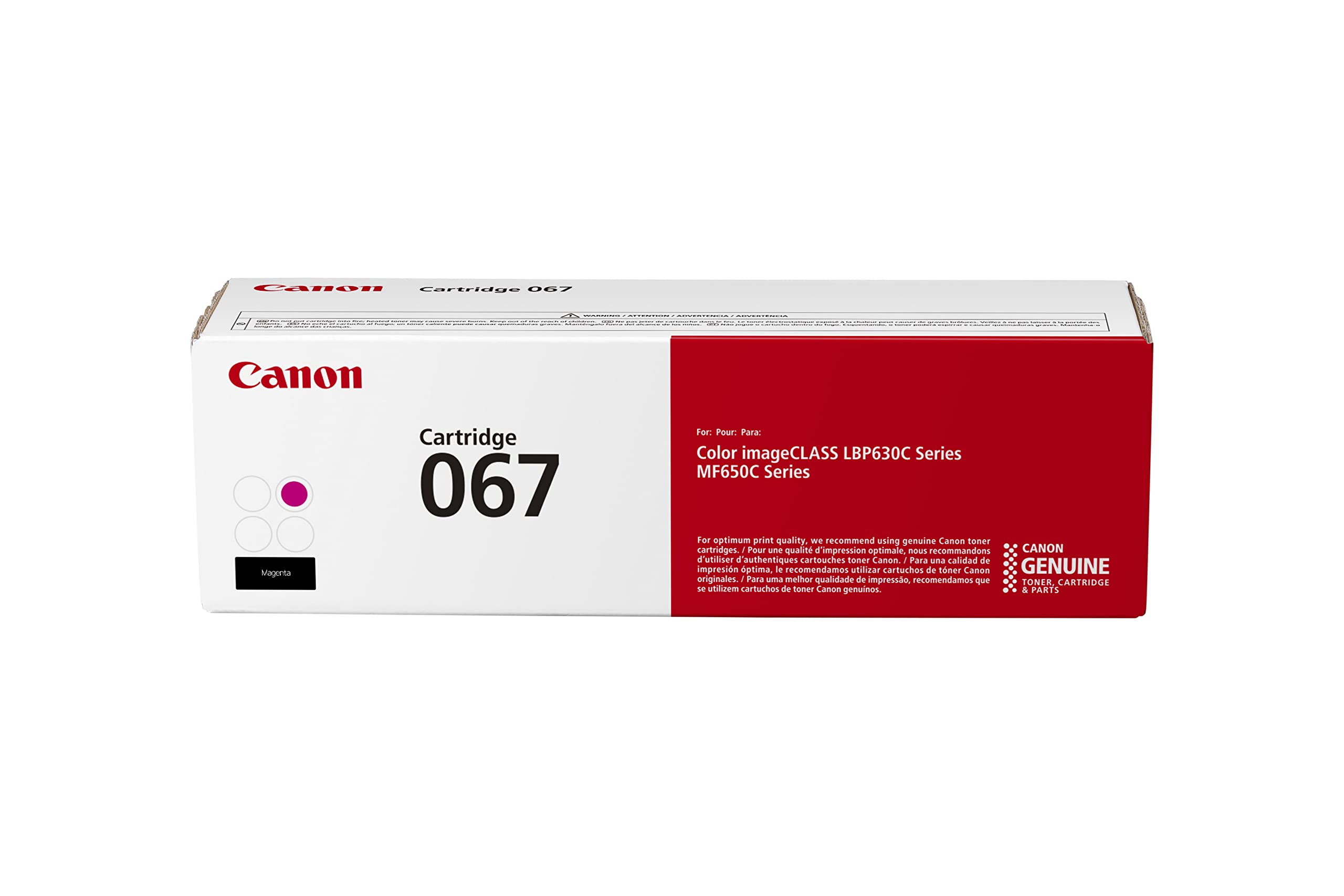 Canon 067 Magenta Toner Cartridge for imageCLASS LBP630C & MF650C Series Printers - High-Quality Color Printing for Office & Home Use