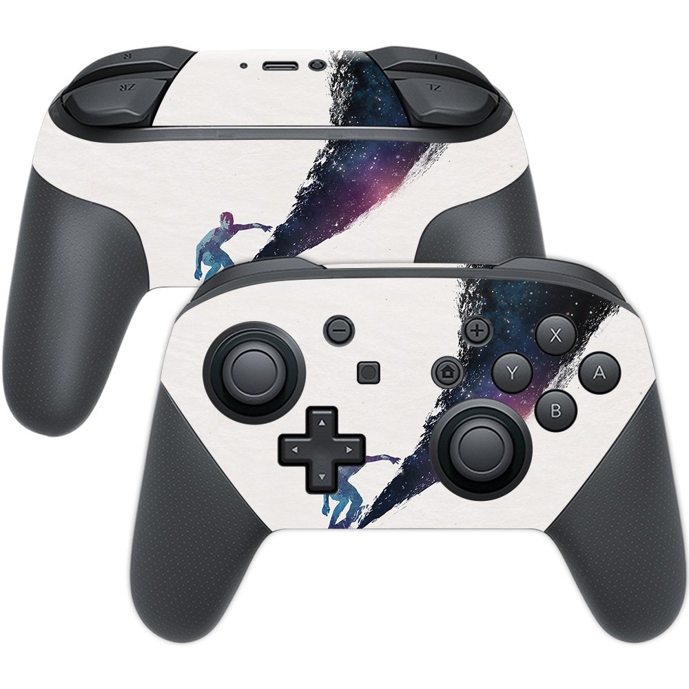 MightySkins Vinyl Wrap Cover for Nintendo Switch Pro Controller - Surfing The Universe Design | Protective & Durable Skin | Easy to Apply & Remove | Made in USA | Perfect for Gaming, Travel & Customization
