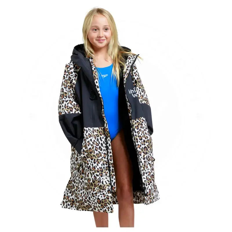 Kids Pool Swimming Robe - Leopard Print Unisex Hooded Bathrobe for Boys & Girls | Quick Dry Towel Cover-Up for Beach, Pool & After Swim