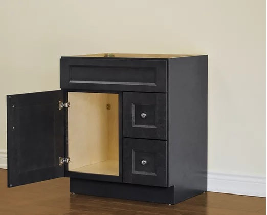 Modern 30-Inch Bathroom Vanity with Quartz Countertop - 3 Color Options & Right Side Drawers - Perfect for Small Bathrooms & Powder Rooms