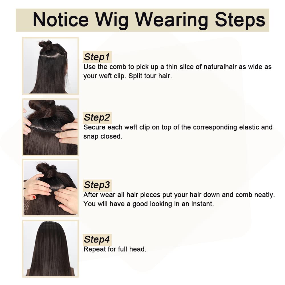 8pcs Brazilian Remy Human Hair Clip in Extensions 24 Inch Straight - Real Human Hair 120g Dark Blonde Highlighted Bleach Blonde #P18/613 for Women | Perfect for Daily Styling, Parties & Special Occasions