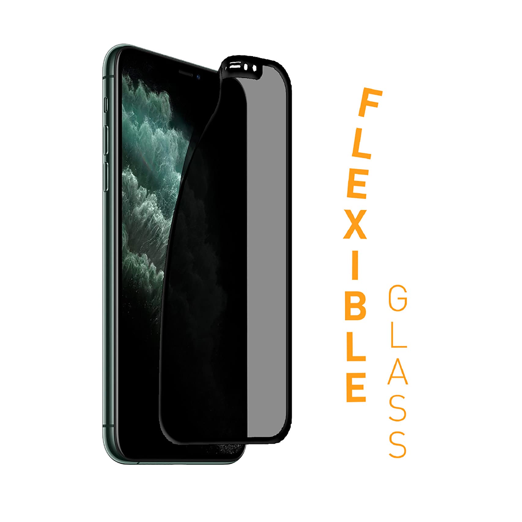 ARMOR Flexible Glass 2.5D Full Coverage Screen Protector for iPhone 11 Pro/XS/X - 9H Hardness Privacy Guard - Anti-Scratch & Bubble-Free Installation - Perfect for Office Use & Daily Protection