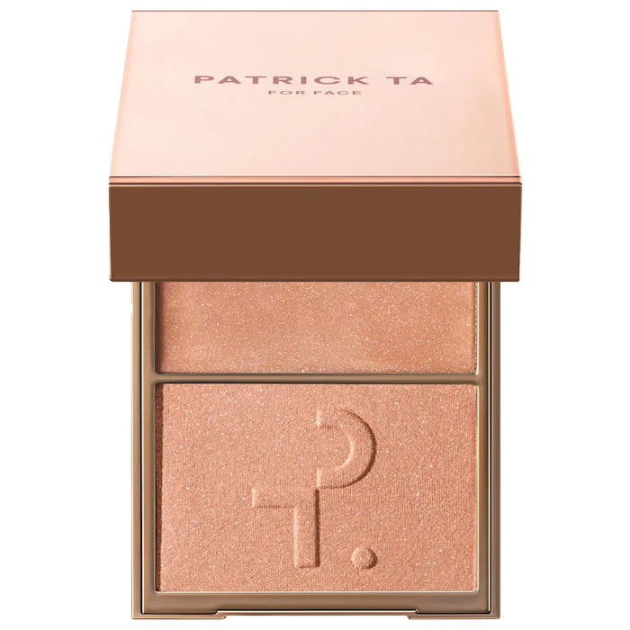 Patrick Ta Major Glow Duo - Cream & Powder Highlighter for a Radiant Glow | Perfect for Contouring & Everyday Makeup