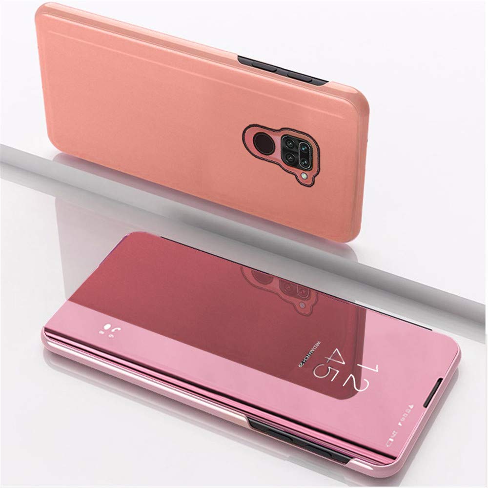 MEMAXELUS Glitter Mirror Flip Phone Case for Samsung Galaxy Note 8 - Rose Gold Plating, 360° Full Body Protection, Shockproof Stand Cover (Perfect for Makeup, Selfies & Everyday Use)