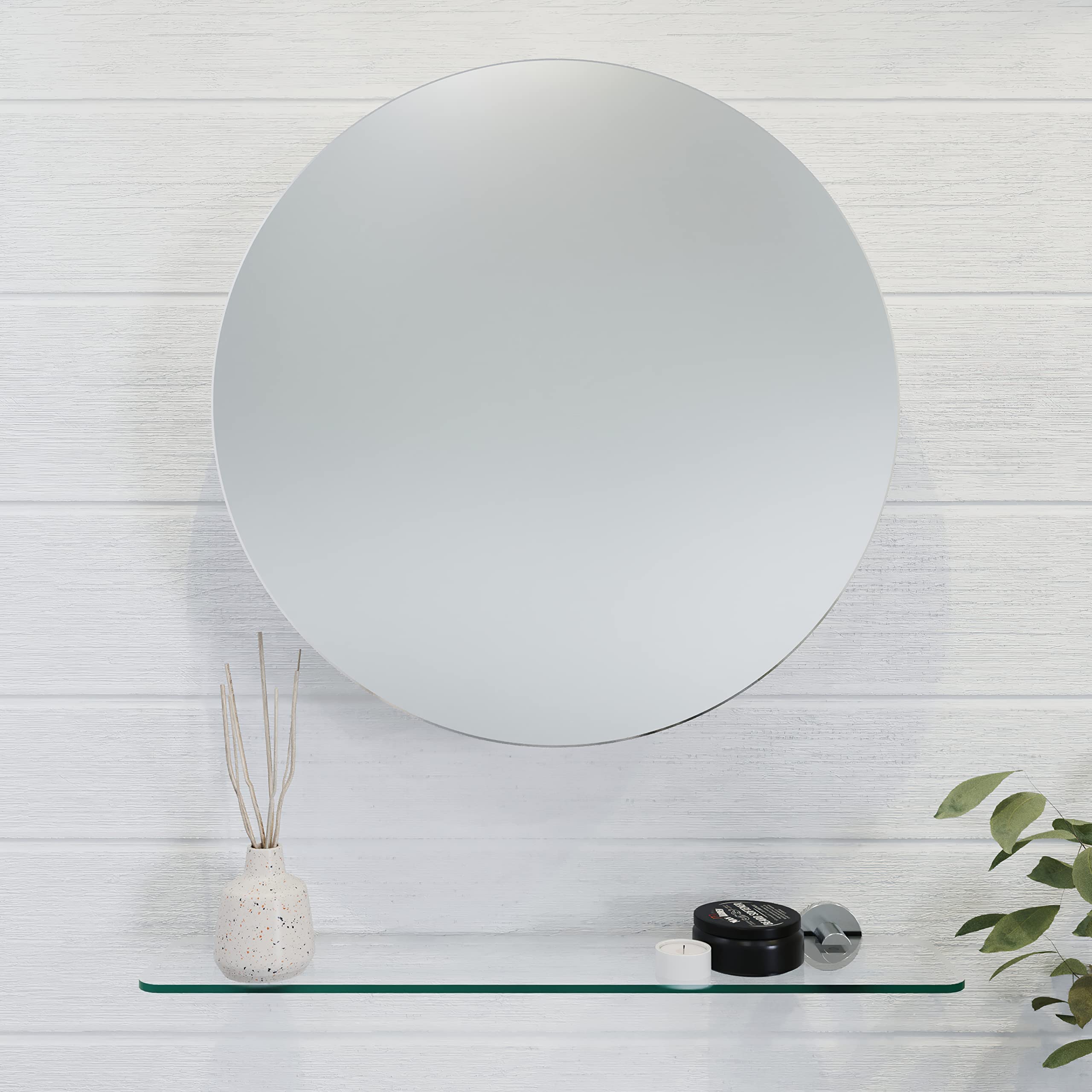 Croydex Severn Stainless Steel Bathroom Mirror Cabinet - Wall Mounted, Space Saving Design for Small Bathrooms - Fully Assembled with Fixed Internal Shelf - 11 x 50 x 50cm - Perfect for Modern Bathrooms, Powder Rooms & Compact Spaces