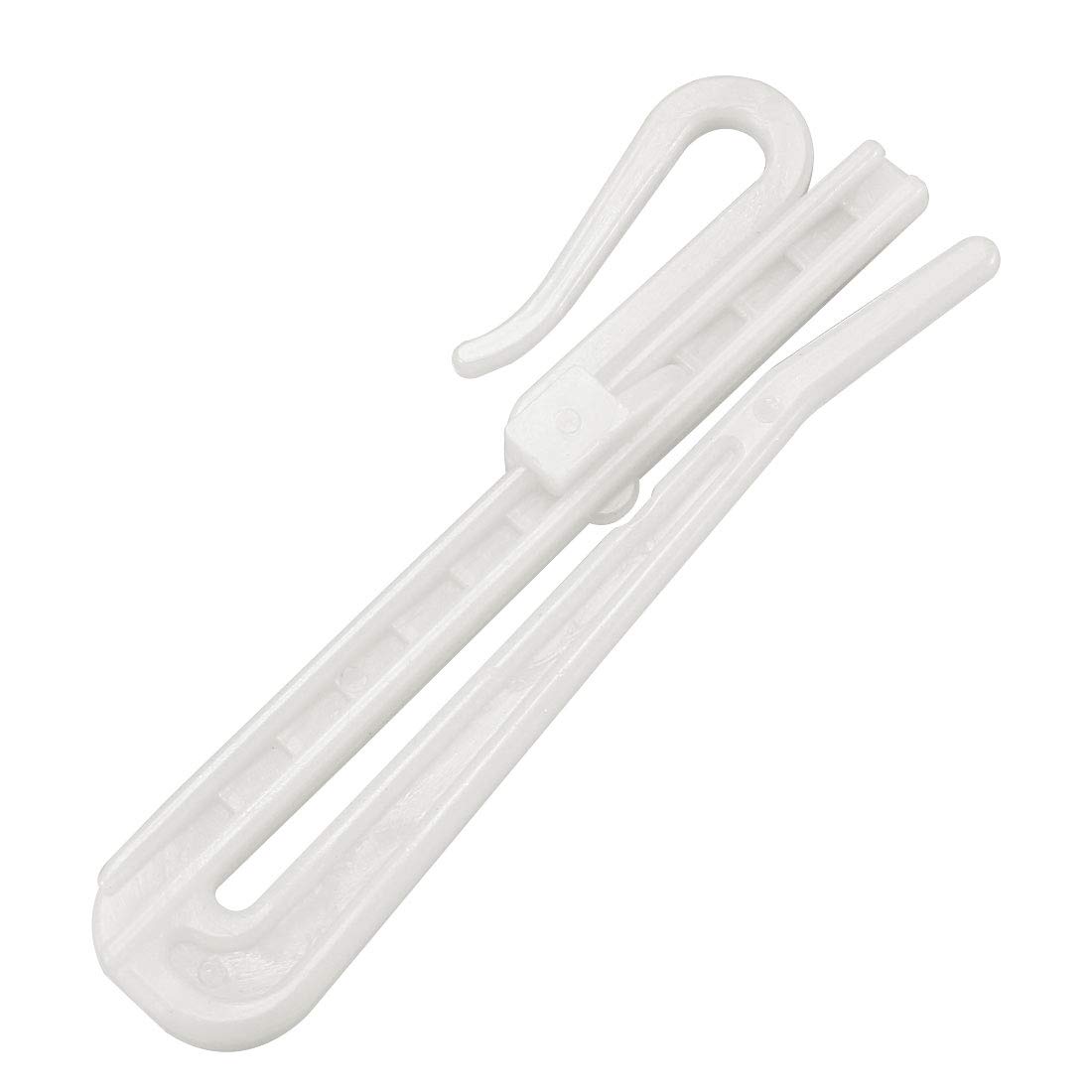 uxcell 30-Pack Adjustable Plastic Curtain Hooks for Pinch Pleat Drapes - Secure Locking Clips for Window, Door & Shower Curtains - Perfect for Home, Office and Hotel Decor
