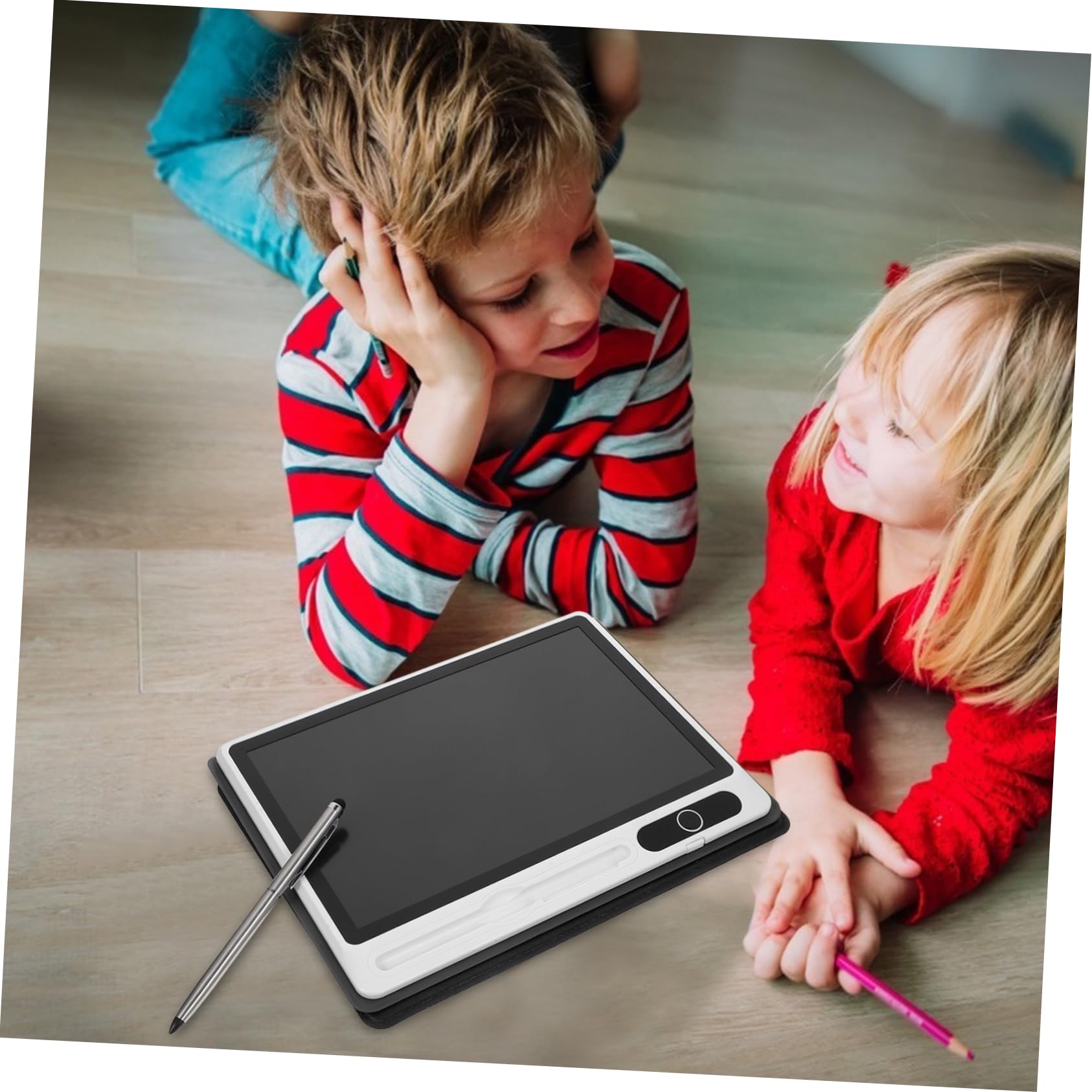 PartyKindom LCD Drawing Pad - 10 Inch Erasable Electronic Writing Tablet for Kids, Digital Sketchbook with Stylus & Leather Cover - Perfect for Note Taking, Drawing, Learning & Office Use