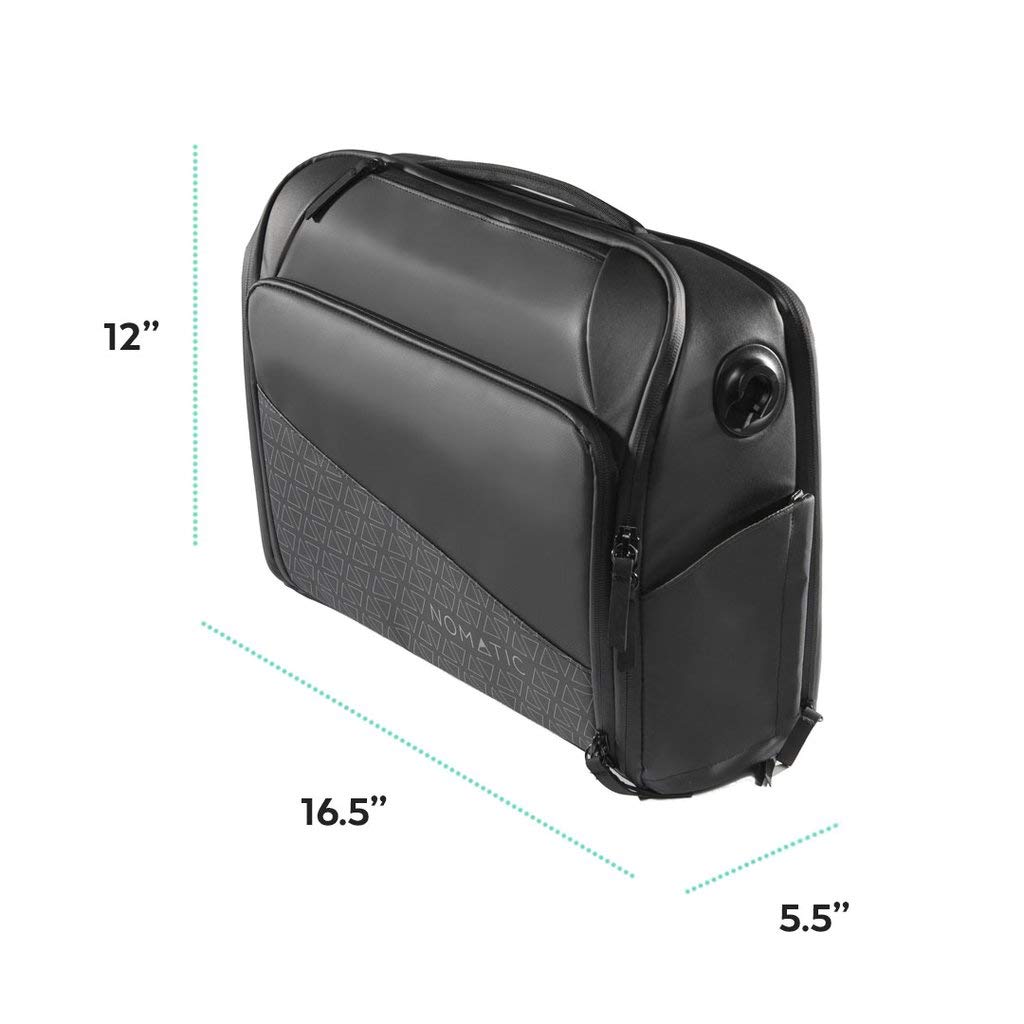 NOMATIC Messenger Bag for Men & Women - Professional 15-Inch Laptop Briefcase with RFID Protection - Water-Resistant Crossbody Shoulder Bag for Business Travel, Office Work & Daily Commute (Black)