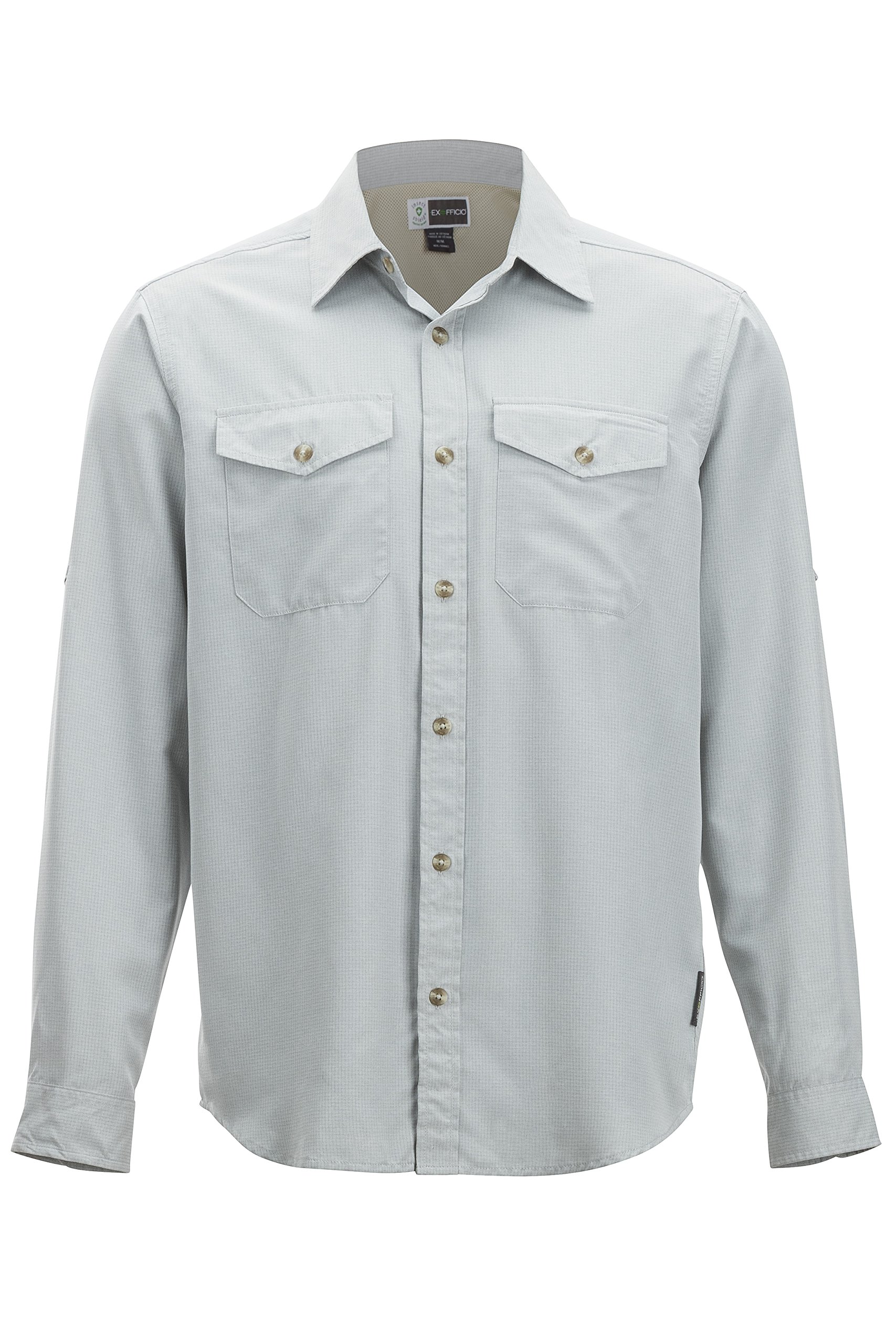 ExOfficio Men's BugsAway Briso Long Sleeve Button-Down Shirt - Insect Repellent Travel & Outdoor Hiking Shirt, Bonsai Green, X-Large - Perfect for Camping, Fishing & Adventure Travel